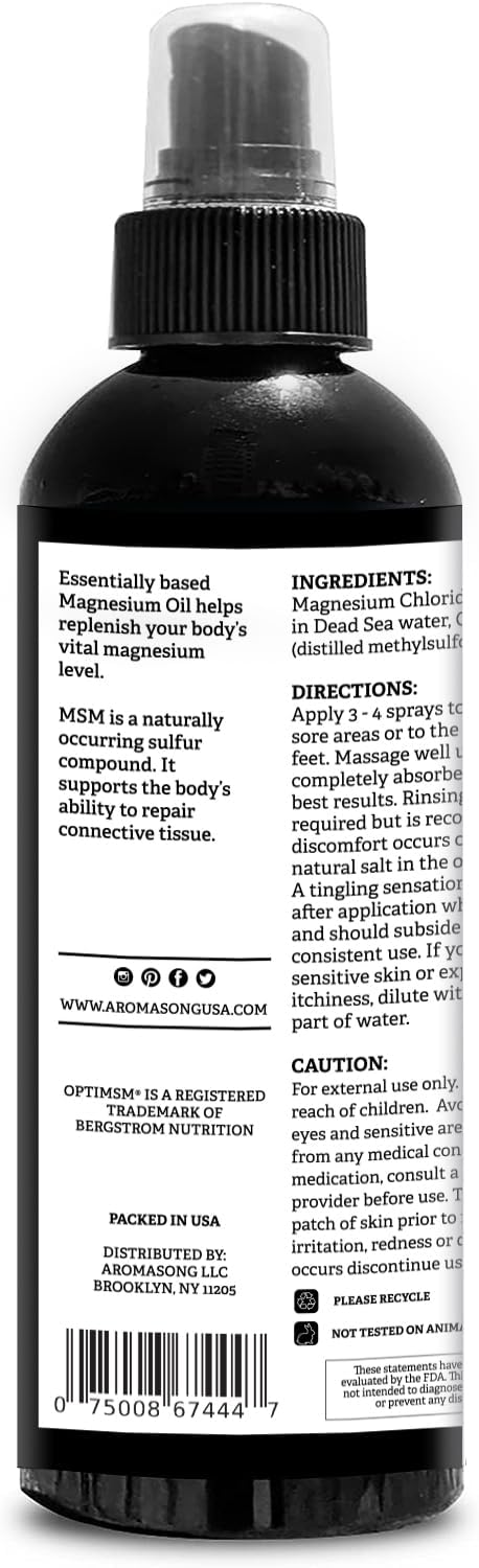 Extra Strength Magnesium oil with OptiMSM 8 Oz.