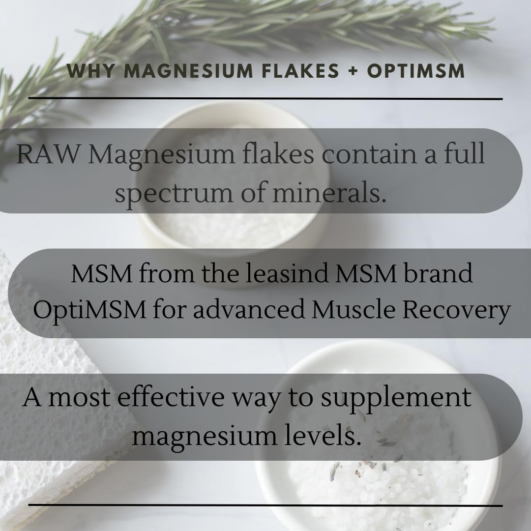 Raw Dead Sea Magnesium Flakes with OptiMSM 14 Oz