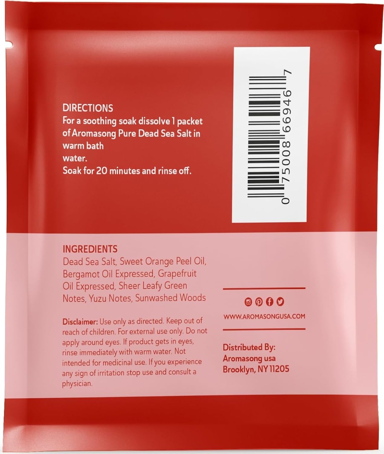 Dead Sea Bath Salt with Grapefruit Scent 2.5 Oz