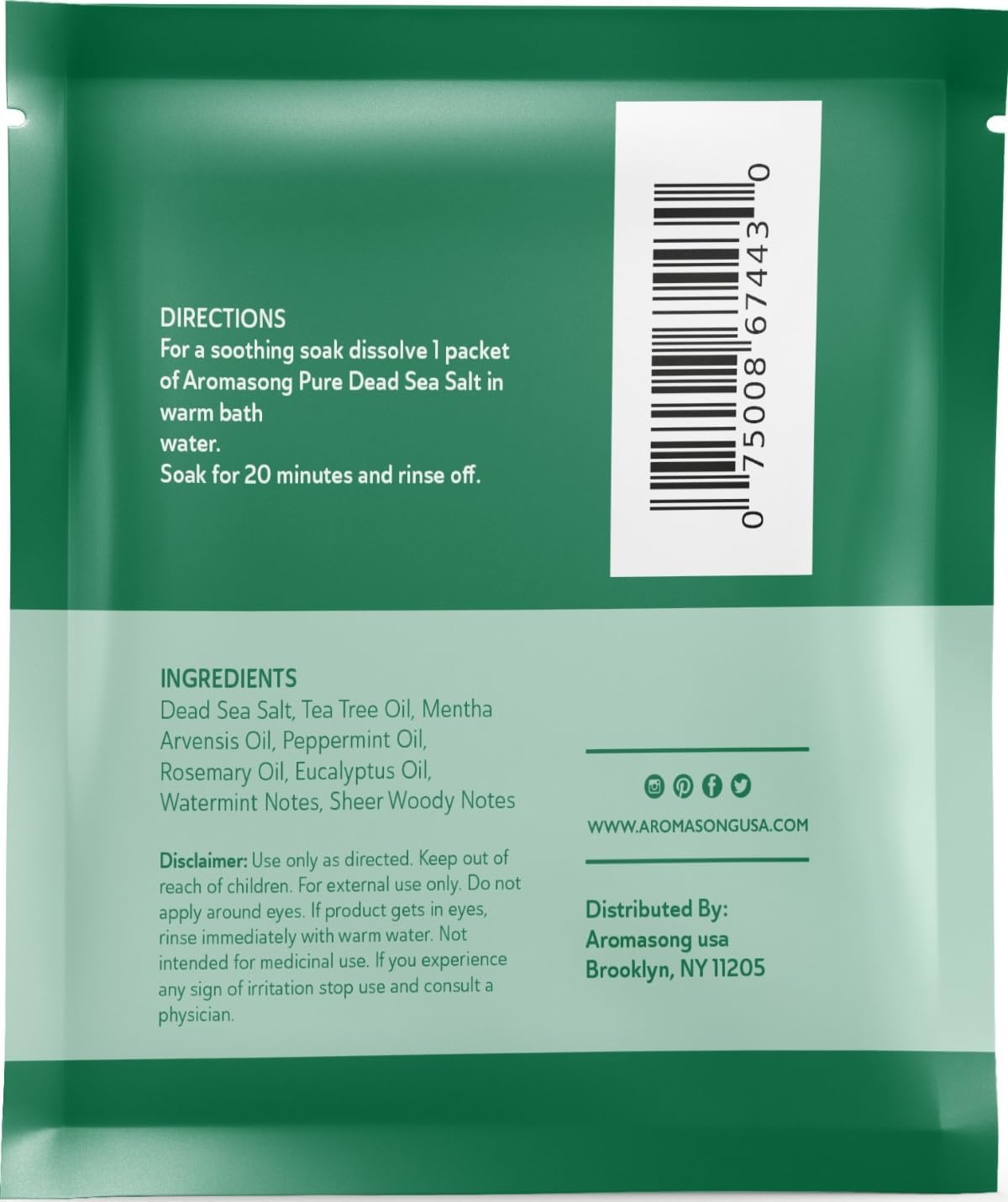 Dead Sea Bath Salt with Eucalyptus Scent 2.5 Oz