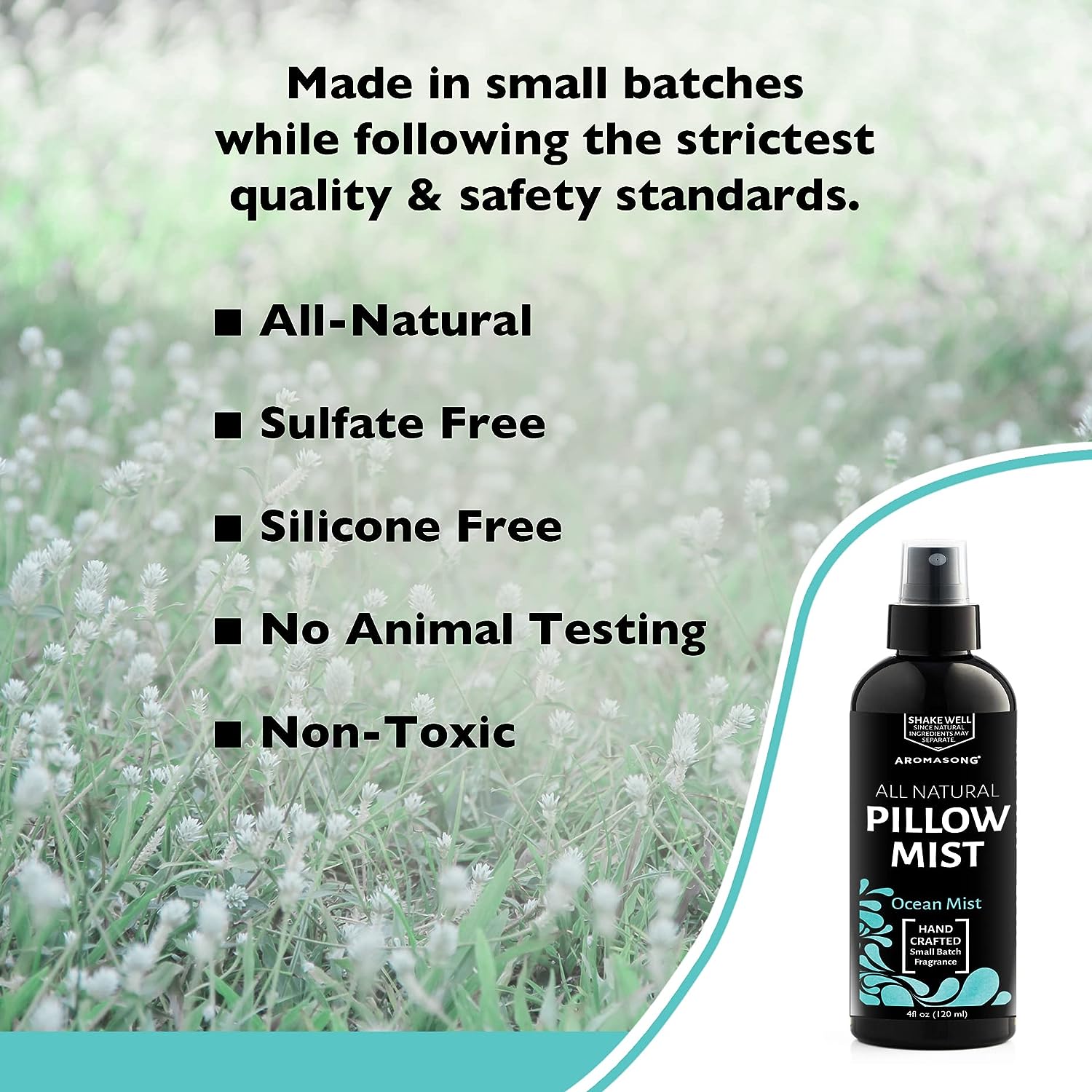 Aromasong All Natural Pillow Spray for Deep Sleep- Holiday Gift Pack of Lavender, Ocean Mist, and Eucalyptus Included