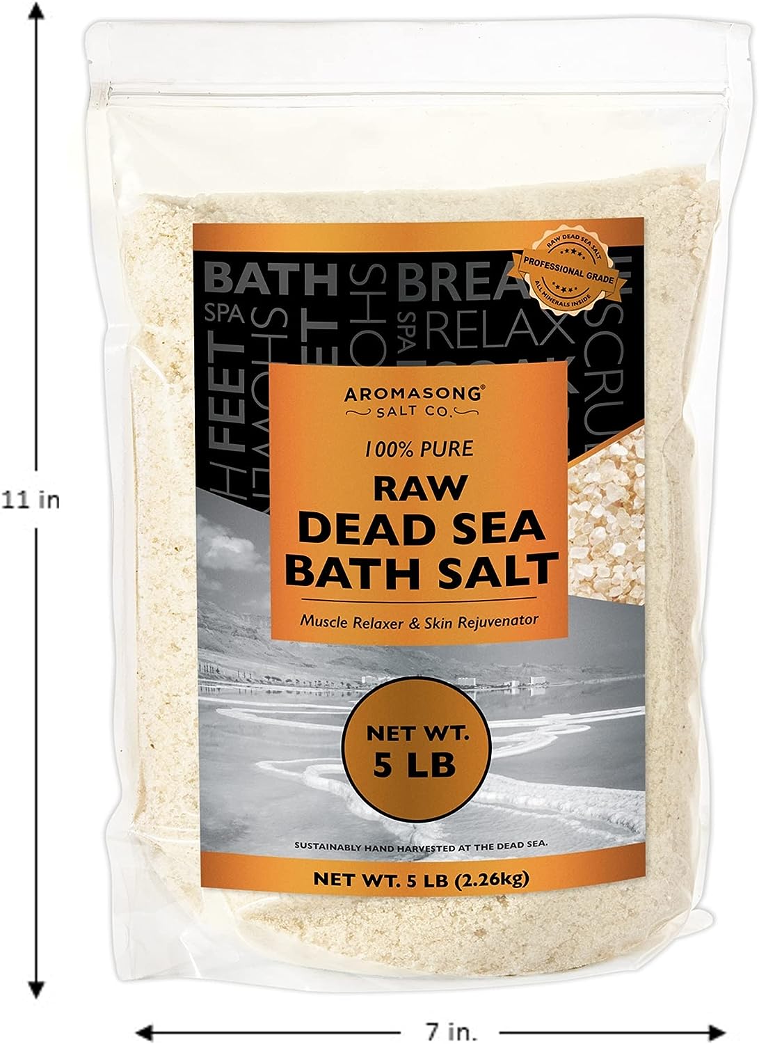 Raw Dead Sea Bath Salt - 5 lbs