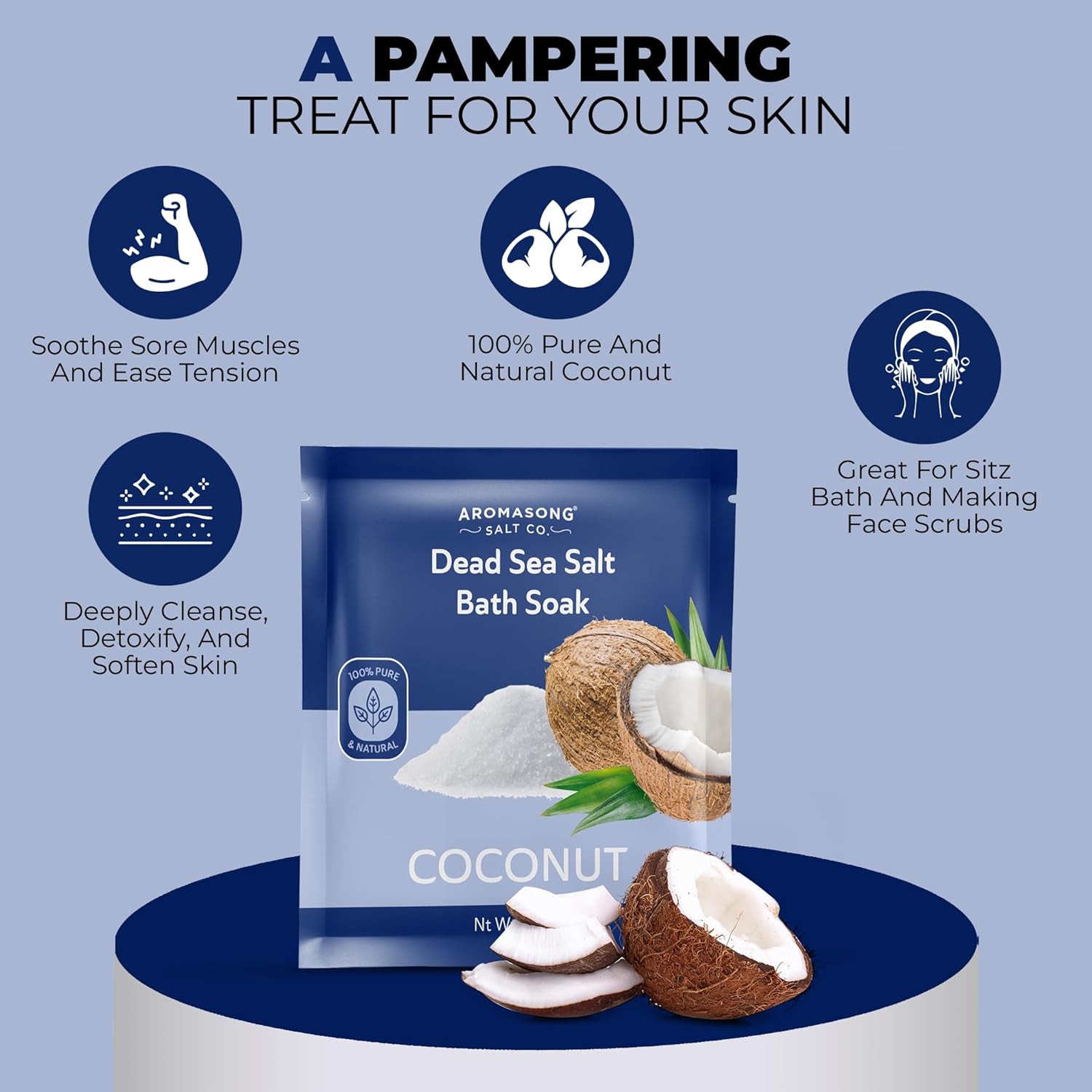 Dead Sea Bath Salt with Coconut Scent 2.5 Oz