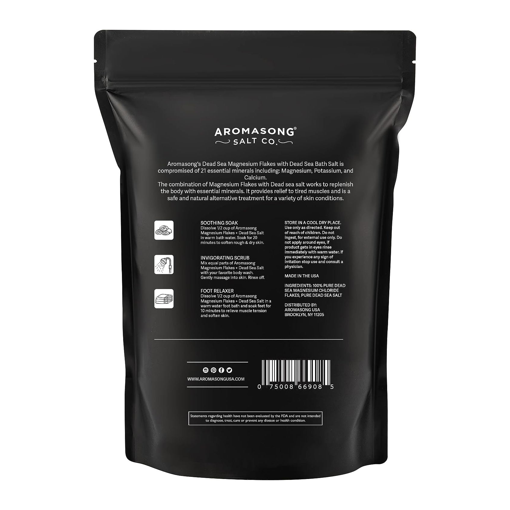 Dead Sea Salt with Magnesium Flakes 5 Lbs