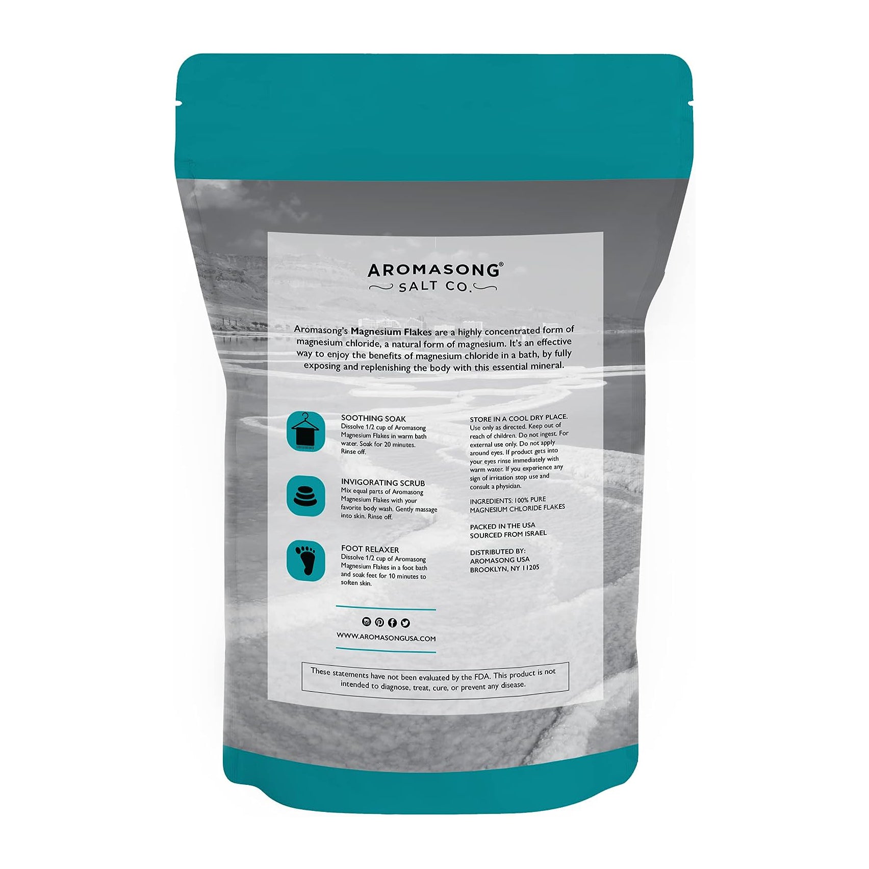 Raw Dead Sea Magnesium Flakes 12 Lbs