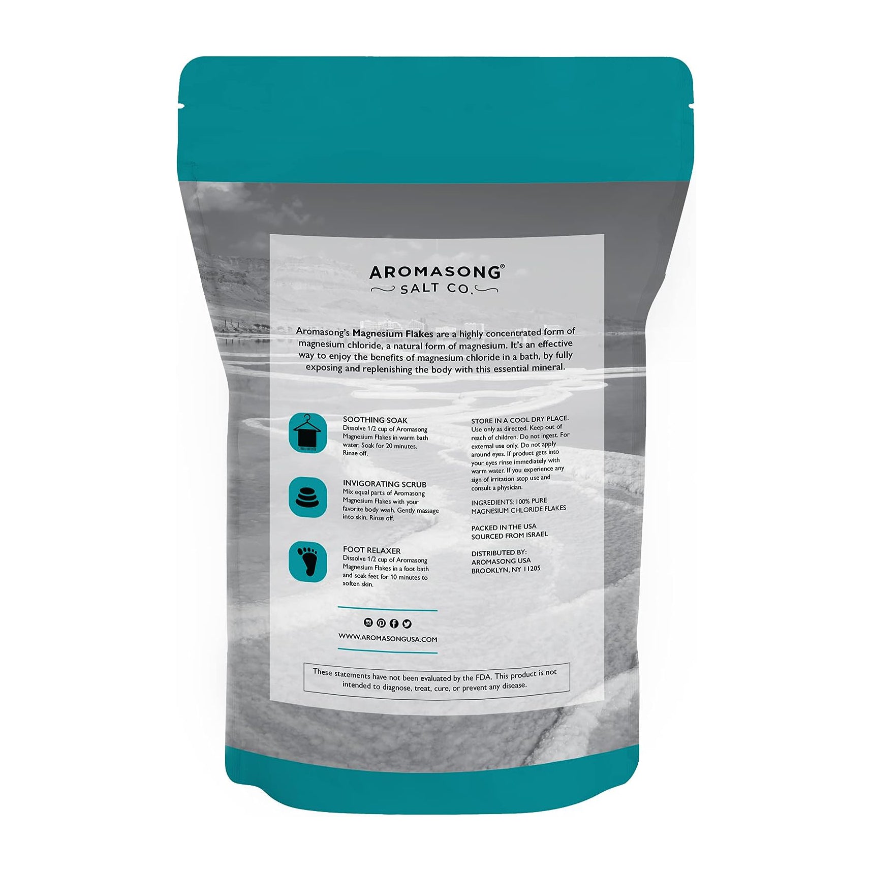 Raw Dead Sea Magnesium Flakes 3 Lbs