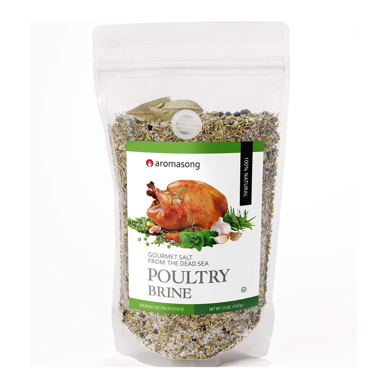 Aromasong Turkey Brine - 100% Natural - 2 LB - For Wet & Dry Brining. (Herbs De Provence seasoning) for Whole, Smoked, Oven-Roasted or Fried Turkey