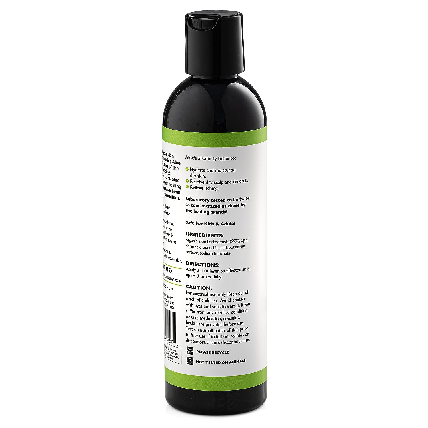 Aromasong Extra Strength Organic Aloe Vera Gel - 2X More Concentrated Aloevera Gel for Face, Skin, Hair and Sunburn Relief