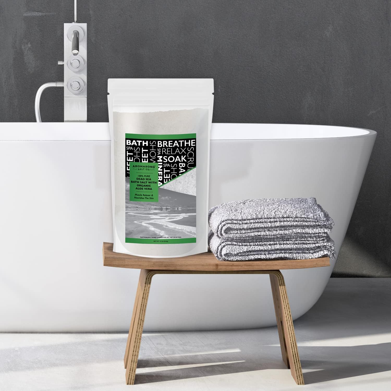 Raw Dead Sea Bath Salt with Organics Aloe Vera - 5 lbs