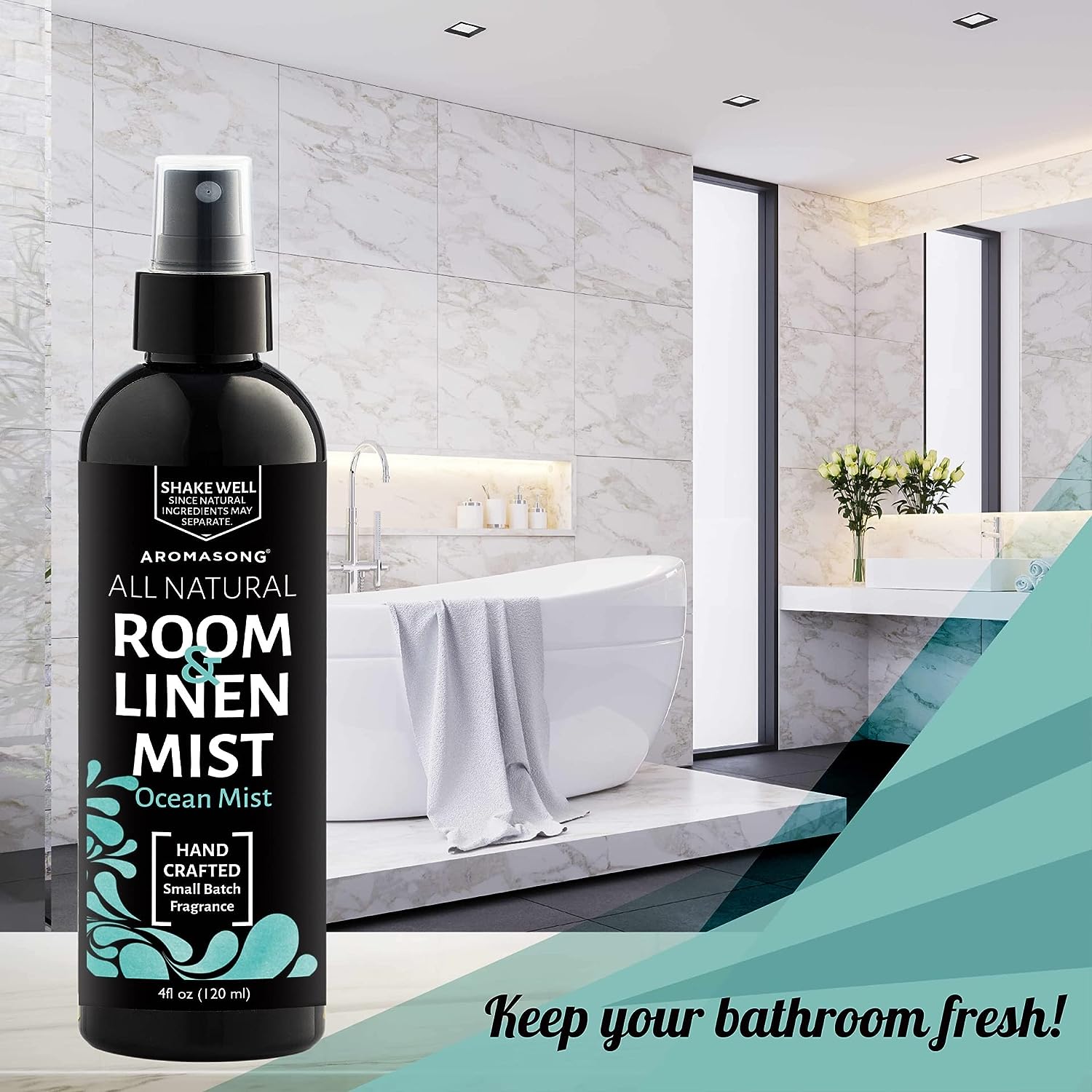 Aromasong All Natural Room & Linen Spray For Pillows And Sheets- Holiday Gift Pack Of Lavender, Green Tea, And Eucalyptus Included