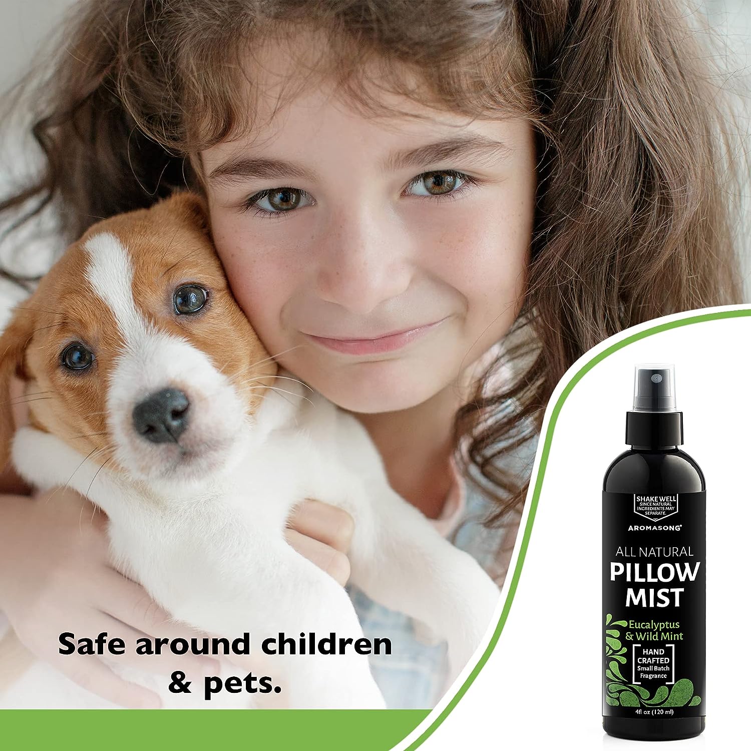 Aromasong All Natural Pillow Spray for Deep Sleep- Holiday Gift Pack of Lavender, Ocean Mist, and Eucalyptus Included