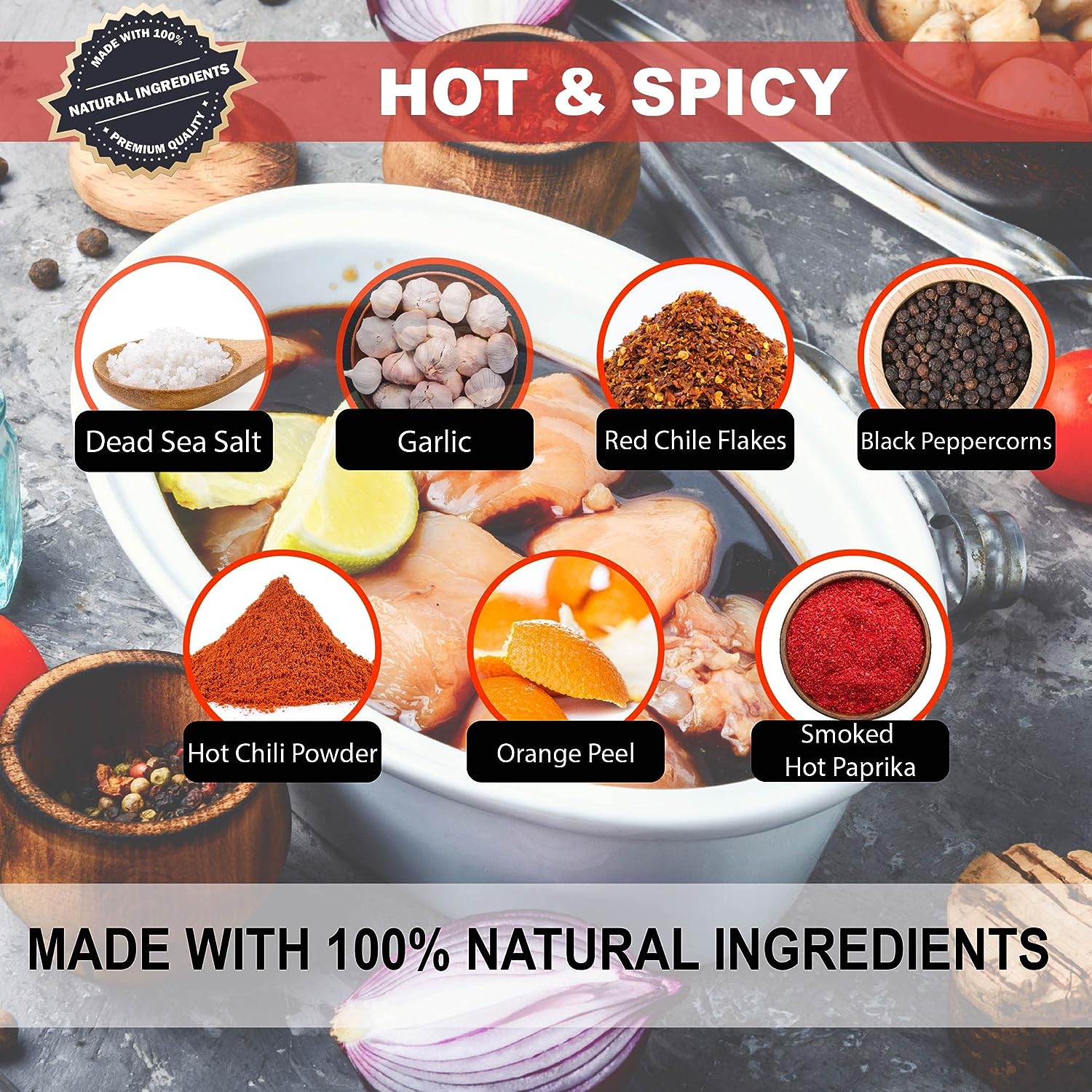 Aromasong Turkey Brine, Hot & Spicy, For Wet & Dry Brining, 1 Lb. 100% Natural, Gourmet Sea Salt Poultry Seasoning, for Roasting, Grill (1 LB)