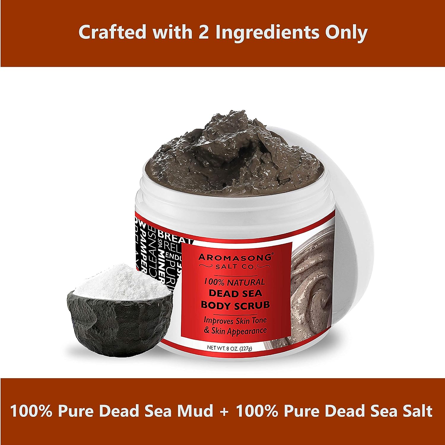 Aromasong 100% Pure Dead Sea Body Scrub, Dead Sea Mud with Dead Sea Salt