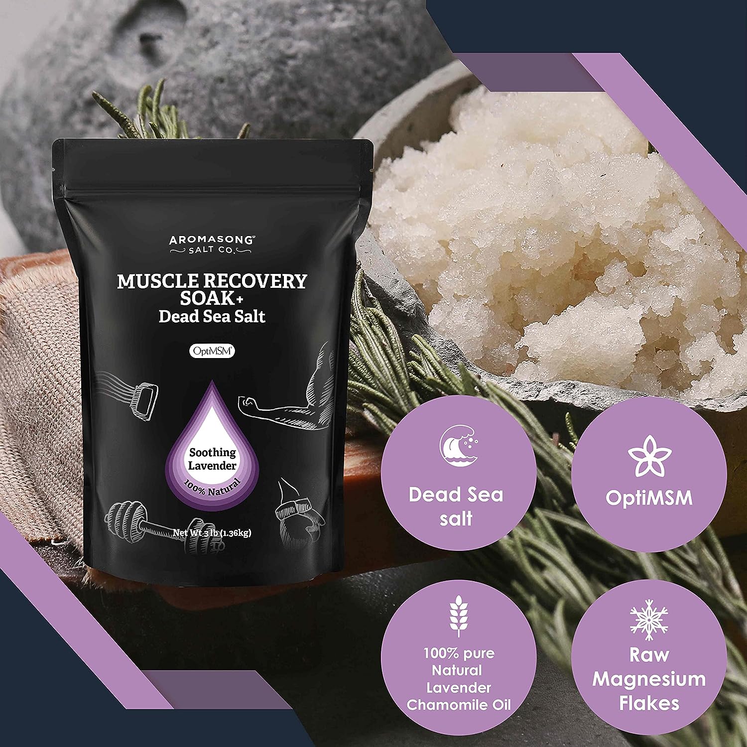 Muscle Soak Lavender 14 Oz