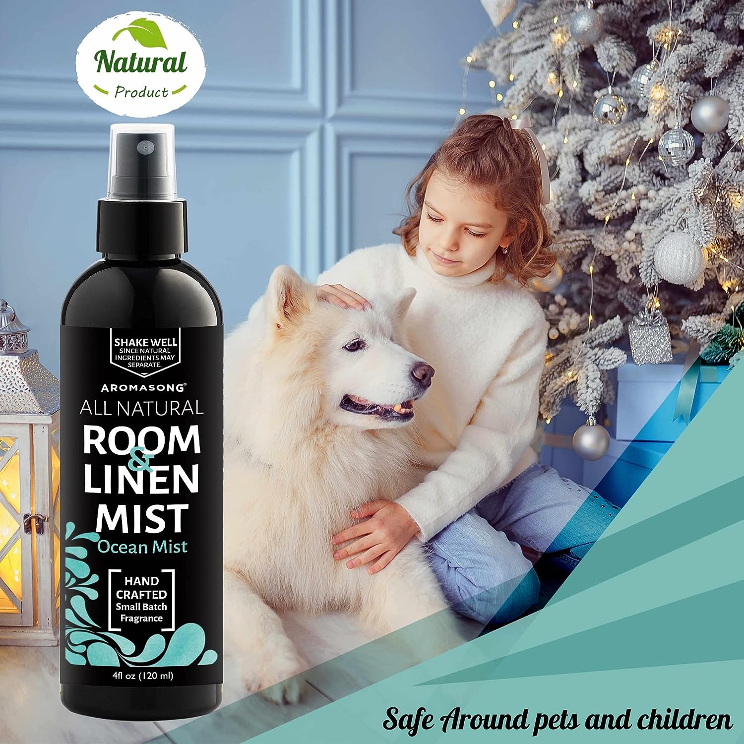 Aromasong All Natural Room & Linen Spray For Pillows And Sheets- Holiday Gift Pack Of Lavender, Green Tea, And Eucalyptus Included