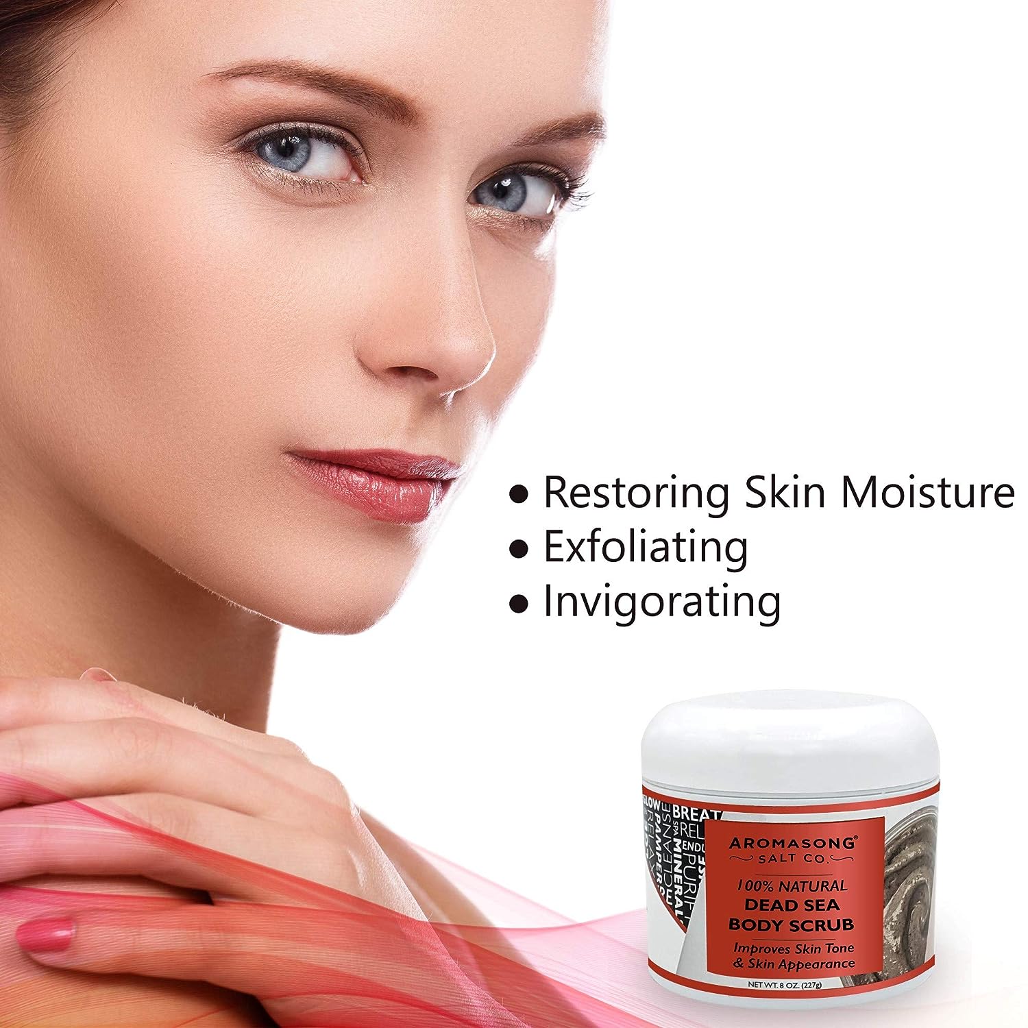 Aromasong 100% Pure Dead Sea Body Scrub, Dead Sea Mud with Dead Sea Salt