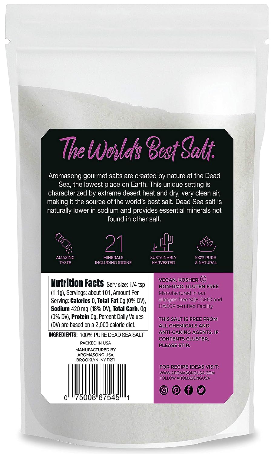 Extra Coarse Sea Salt from the Dead Sea 2.43 Lbs