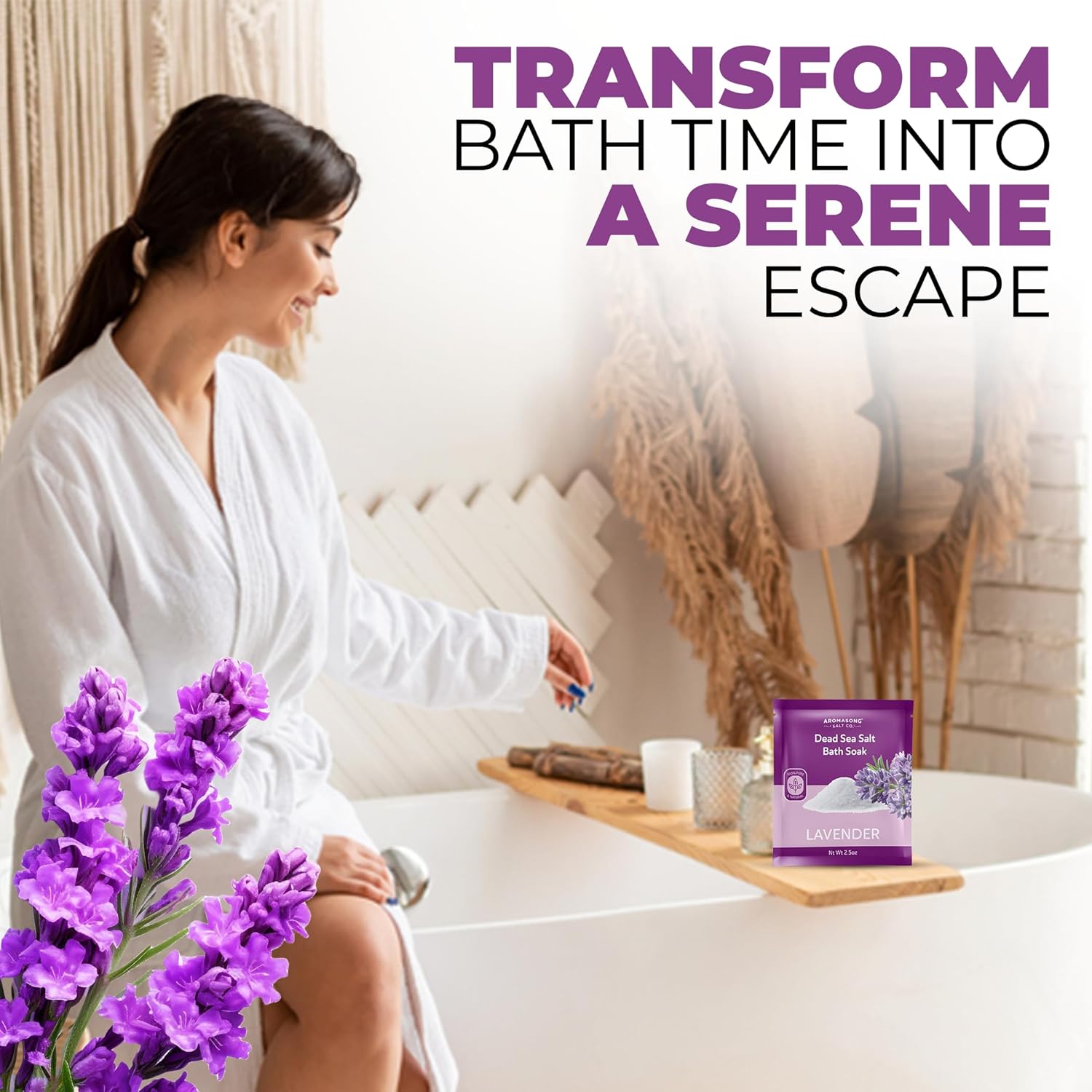 Dead Sea Bath Salt with Lavender Scent 2.5 Oz