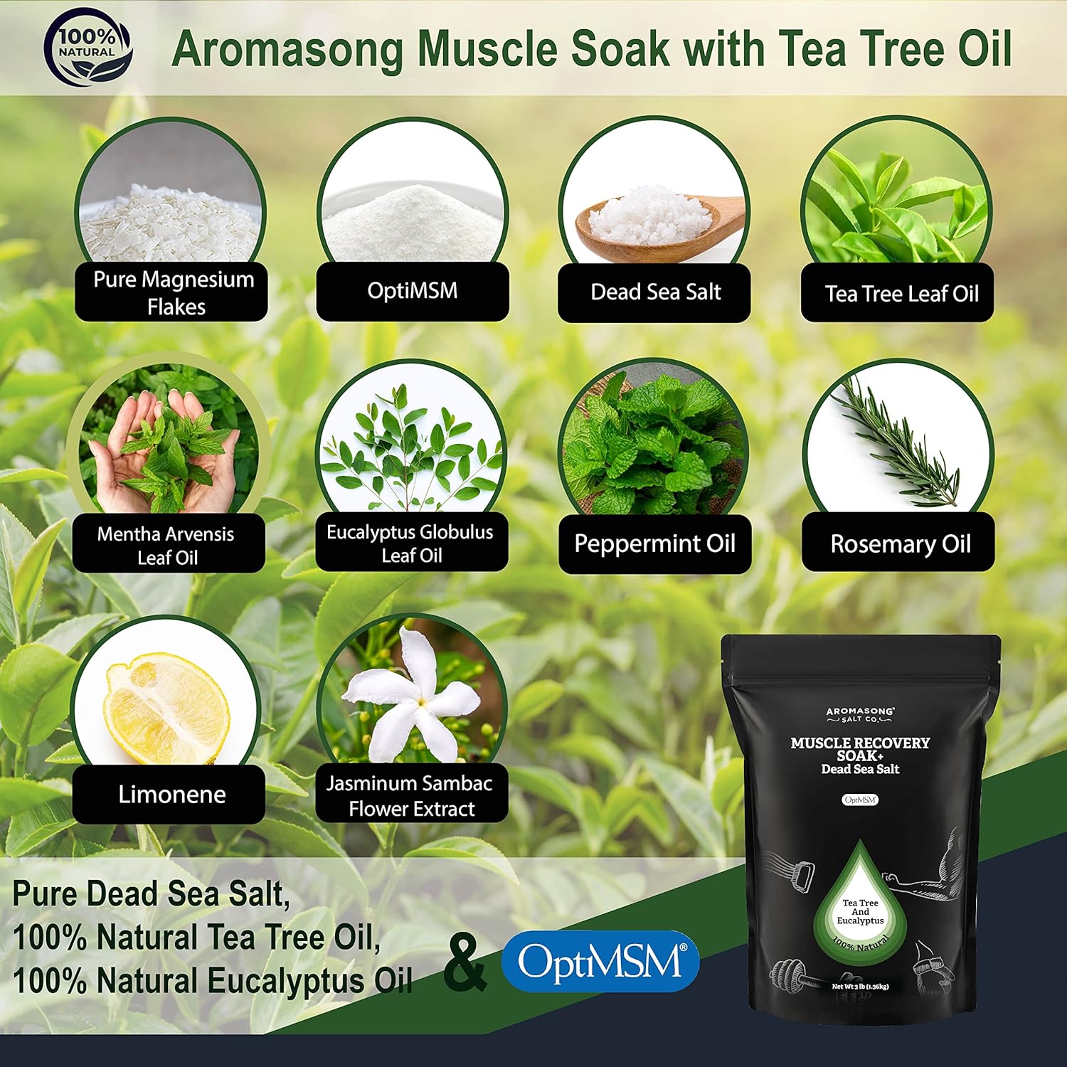 Muscle Soak Eucalyptus & Tea Tree Oil 3 Lbs.