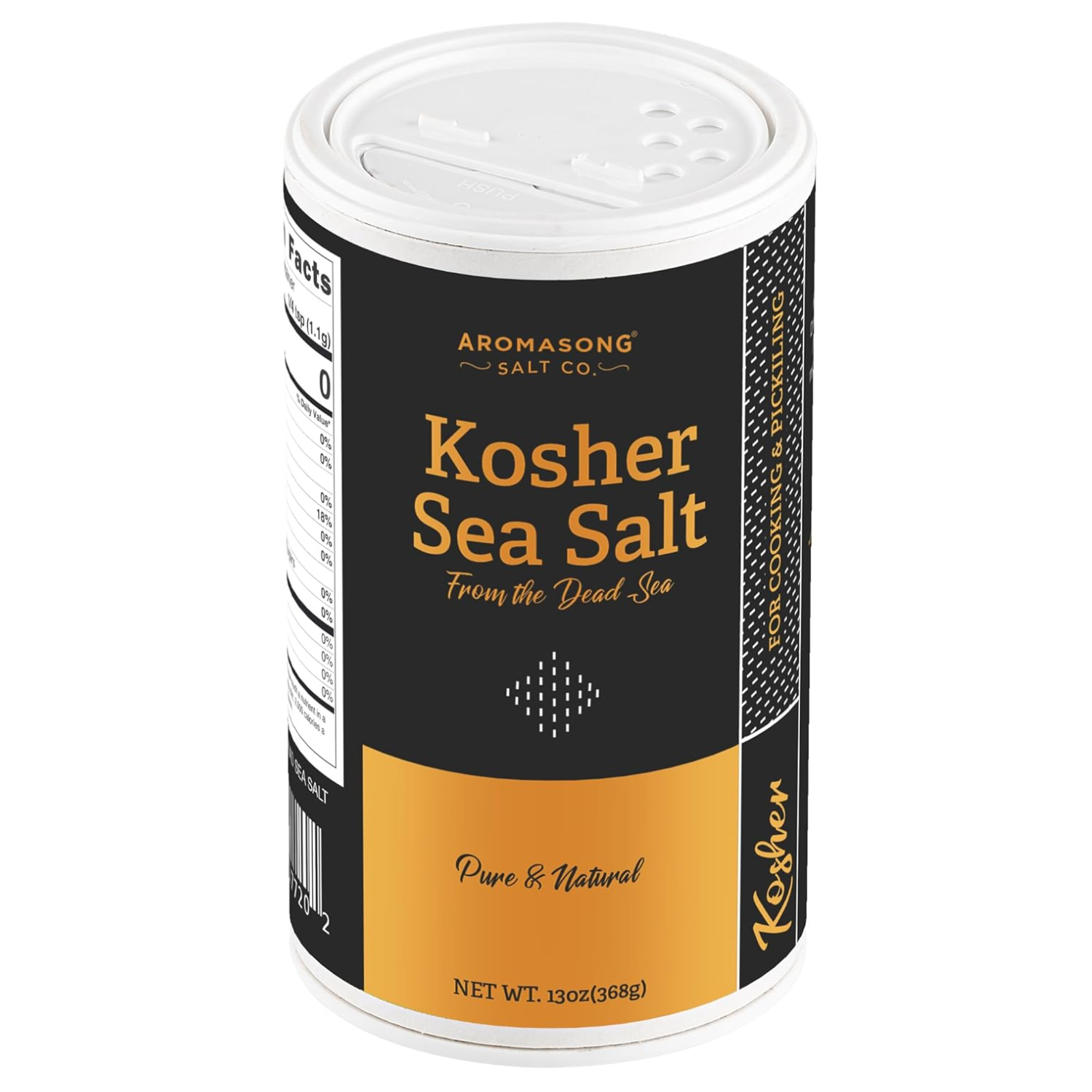 Salt様 Aromasong 100% Natural Sea Salt, Kosher Salt Grain, 13 OZ. Salt Shaker