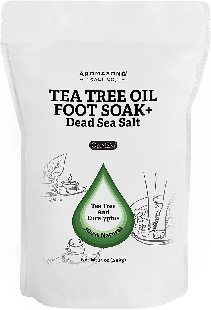 Aromasong Tea Tree Foot Soak Treatment with 7 Essential Oils - OptiMSM - Dead Sea Salt