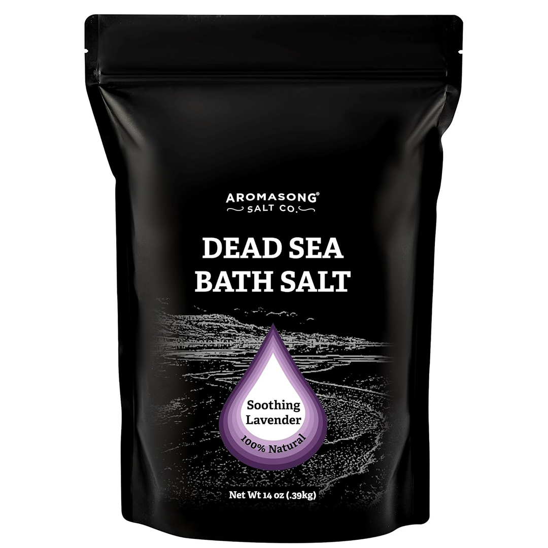 Aromasong Fine Grain Dead Sea Bath Salt with Natural Lavender- 14 Oz.
