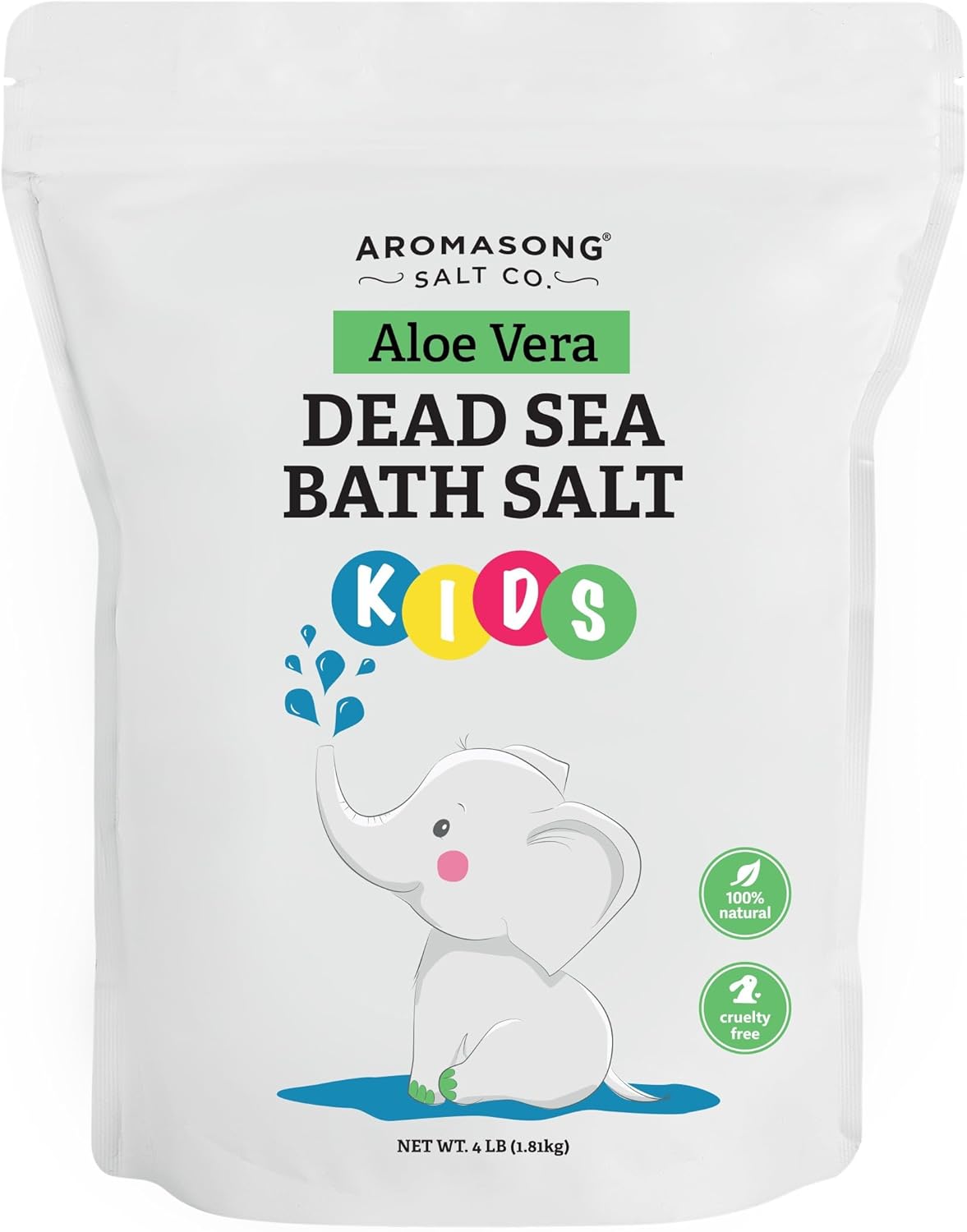 Aromasong Dead Sea Salt Kids Bath Soak with Aloe Vera 4 Lbs