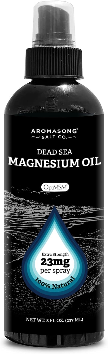 Aromasong Extra Strength Ultra-Pure Magnesium Spray + OptiMSM (23mg Magnesium in Each Spray) 8 Oz,