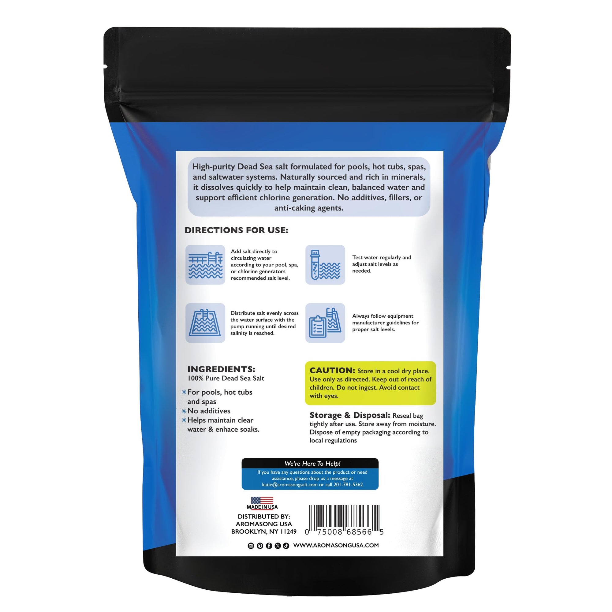 Aromasong Dead Sea Pool & Hot Tub Salt – Spa Salt for Salt Water Chlorine Generator