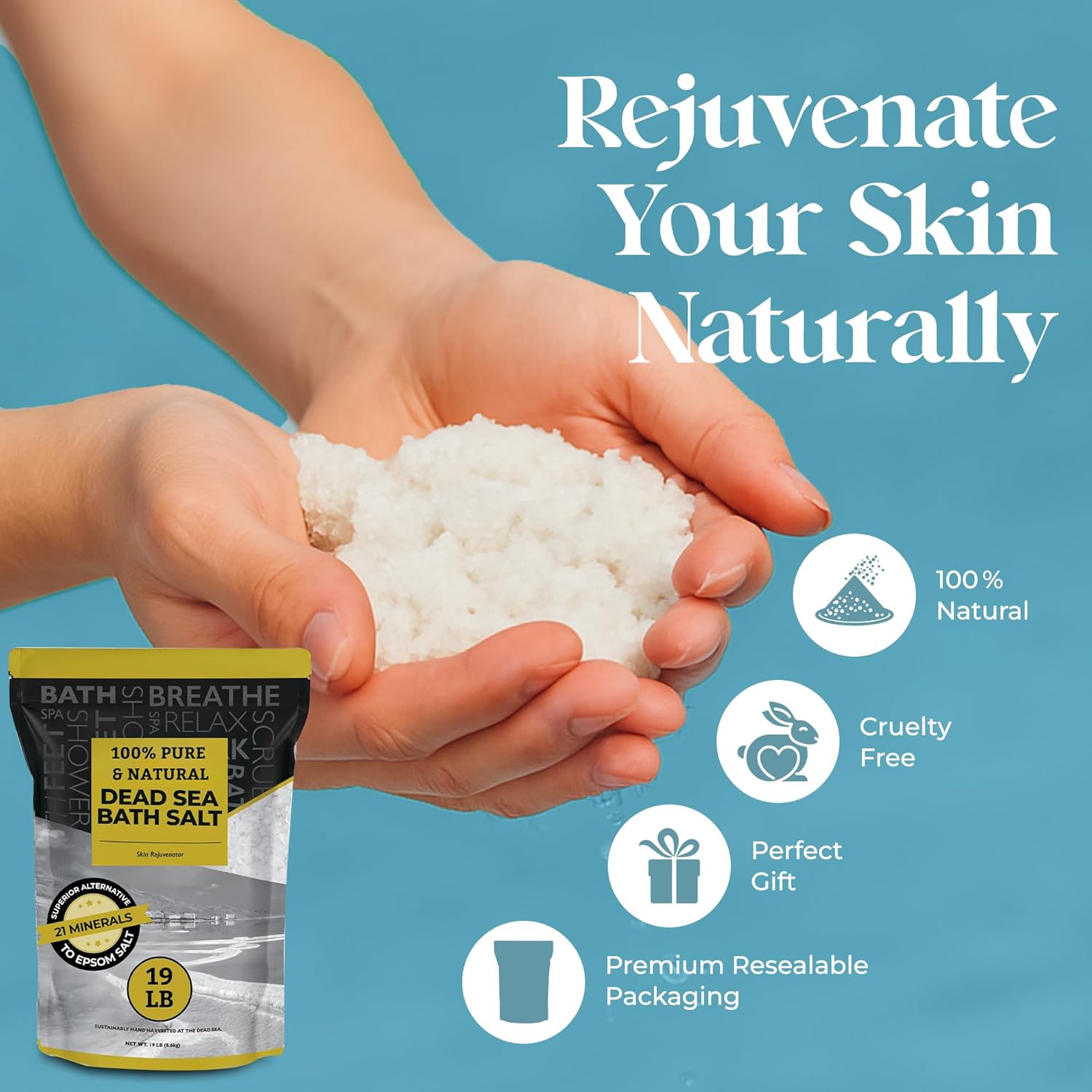 Aromasong Dead Sea Bath Salt with Natural Lavender- 5 lbs