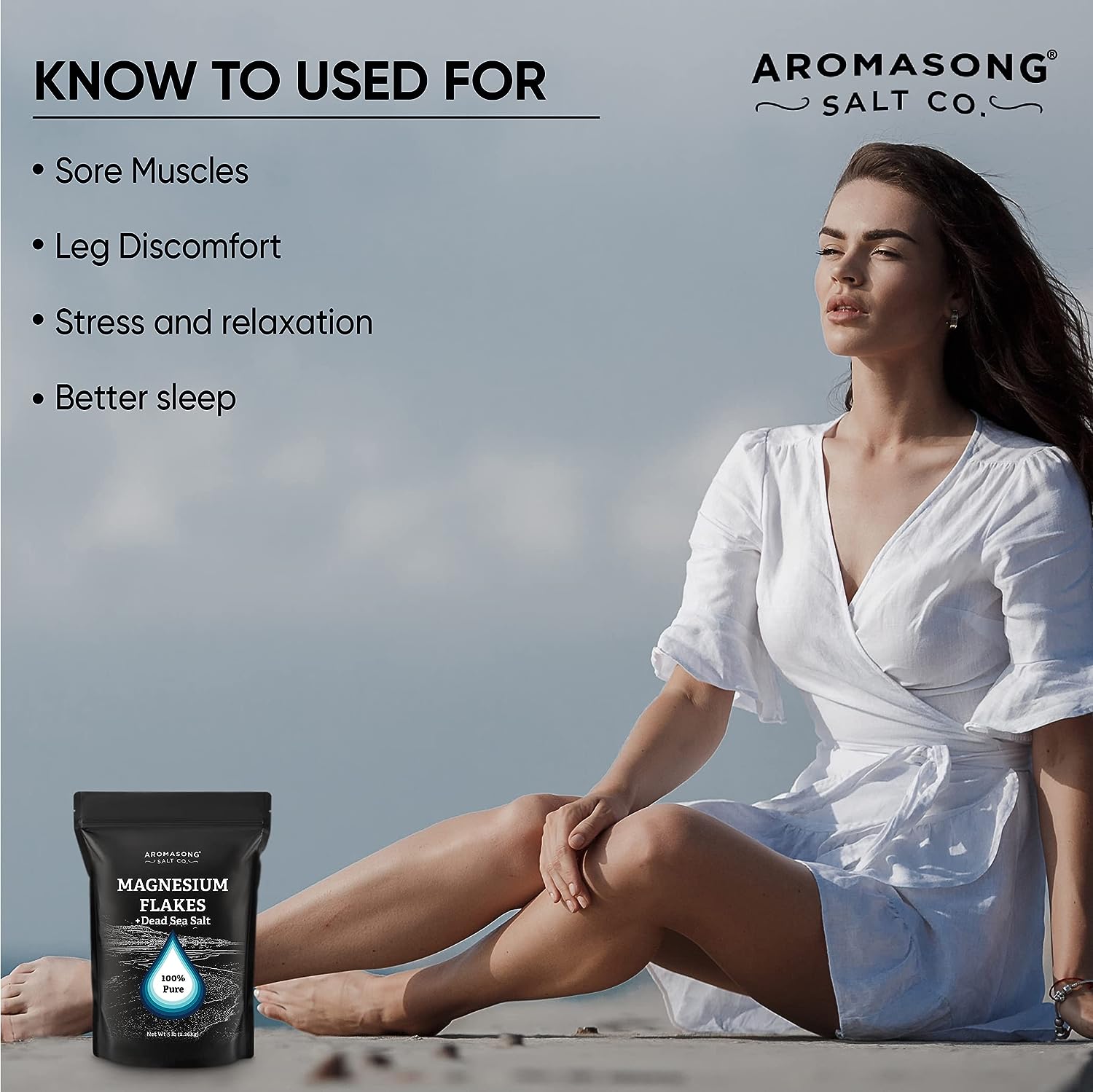 Dead Sea Salt with Magnesium Flakes 5 Lbs