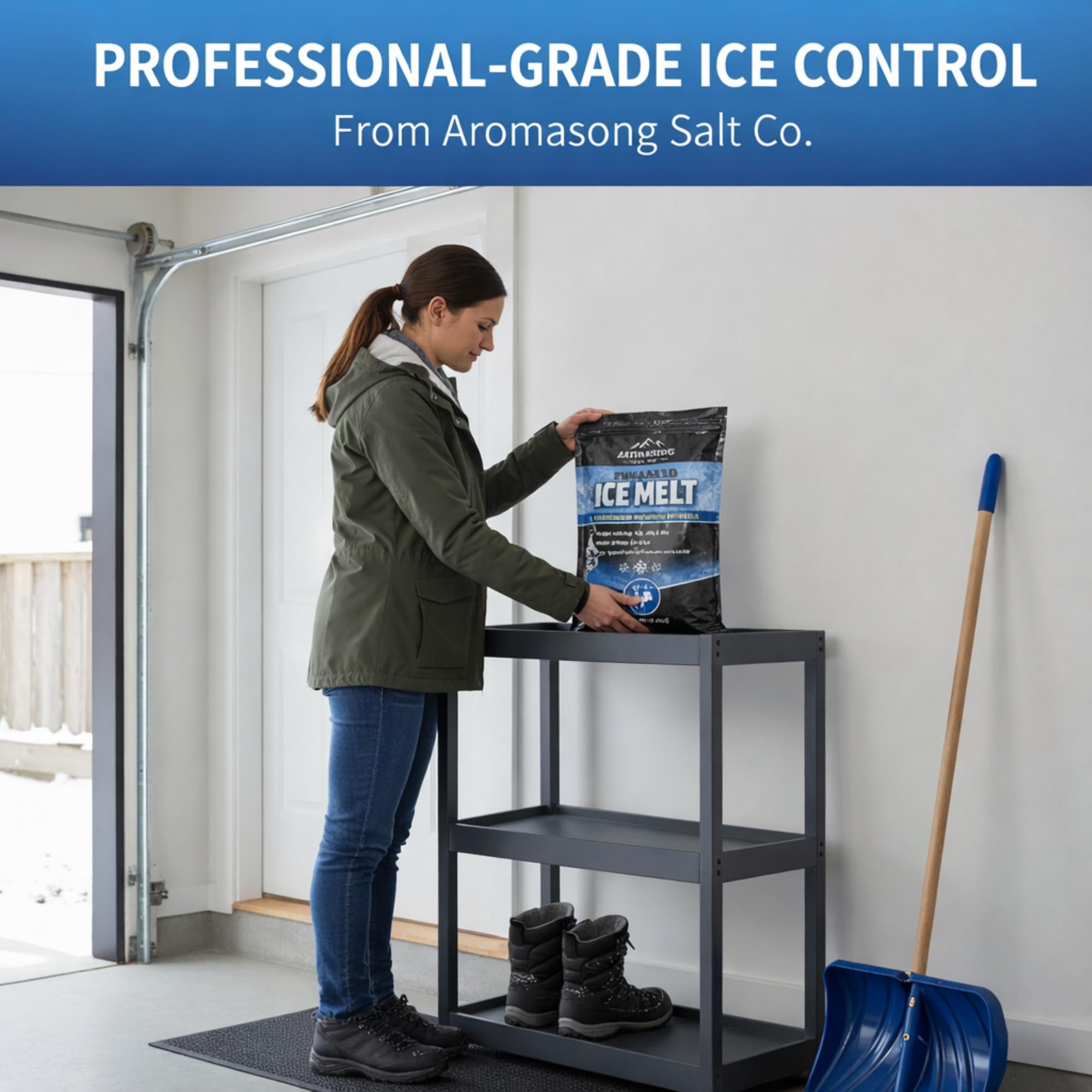 Aromasong Enhanced Magnesium Chloride Ice Melt salt for snow and ice removal