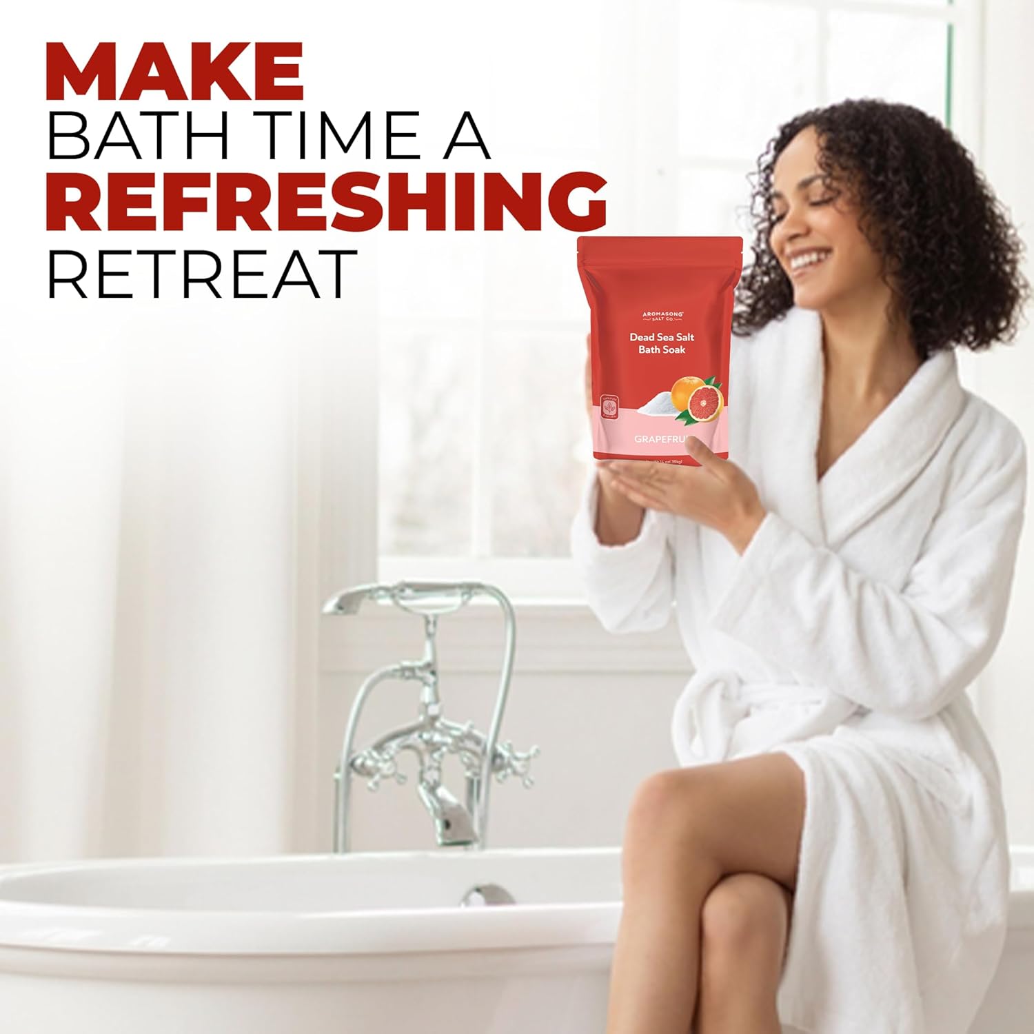 Aromasong Dead Sea Bath Salt with GrapeFruit Scent 14 Oz