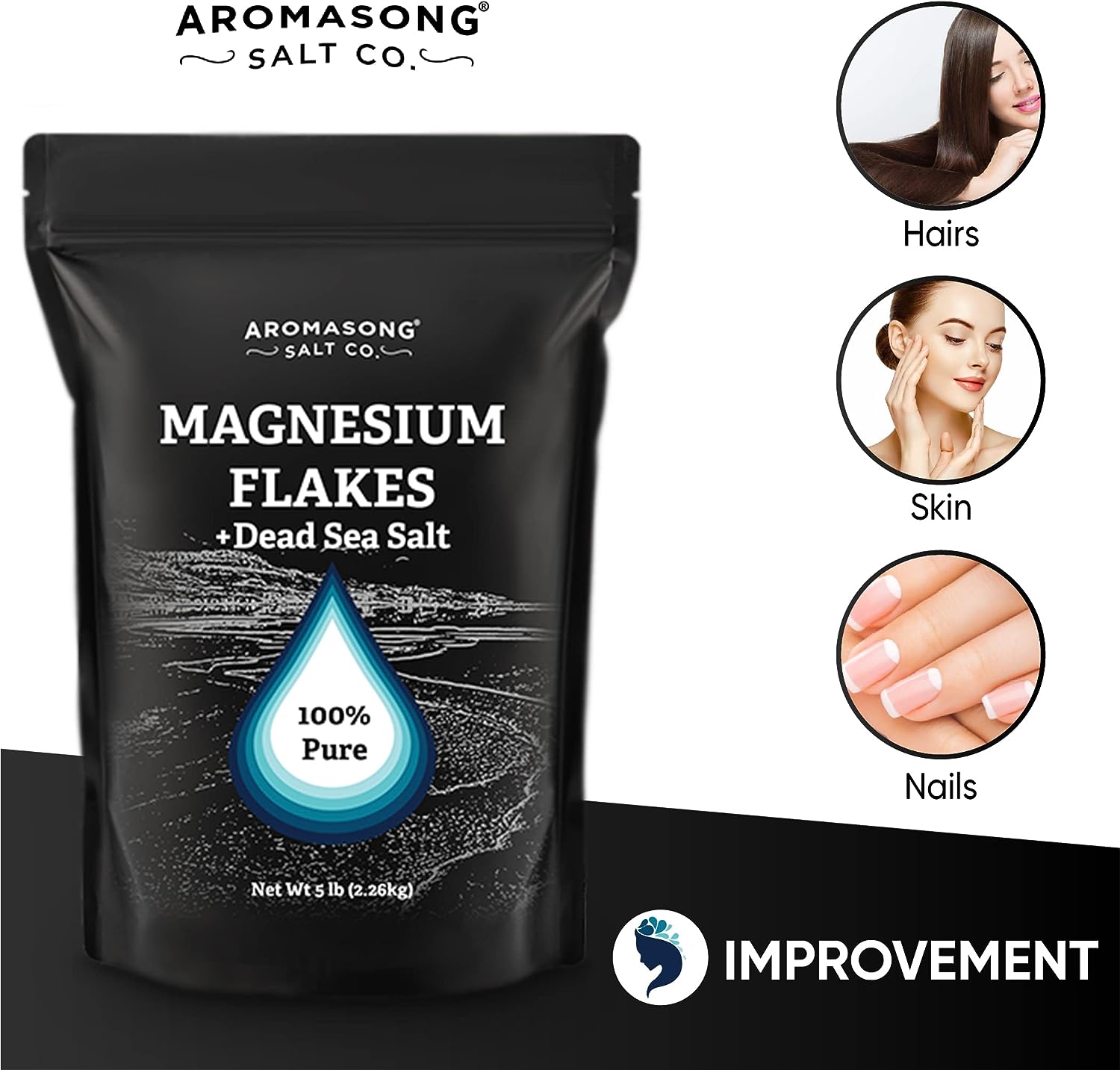 Dead Sea Salt with Magnesium Flakes 5 Lbs
