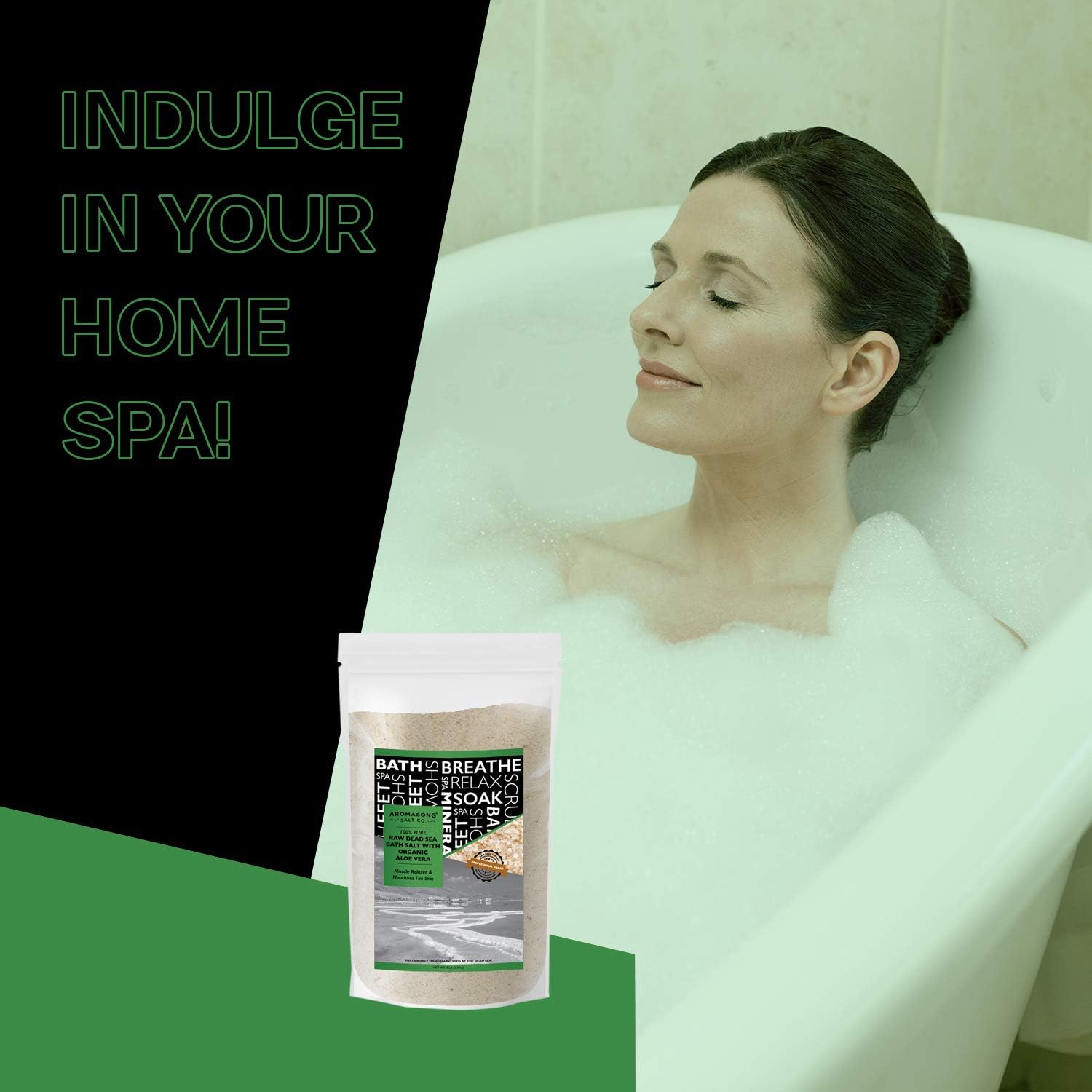 Fine Grain Dead Sea Bath Salt with Organics Aloe Vera - 19 lbs