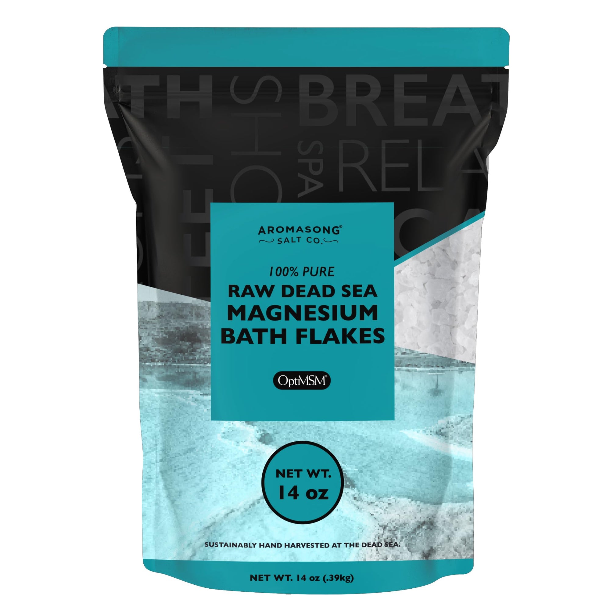 Raw Dead Sea Magnesium Flakes with OptiMSM 14 Oz