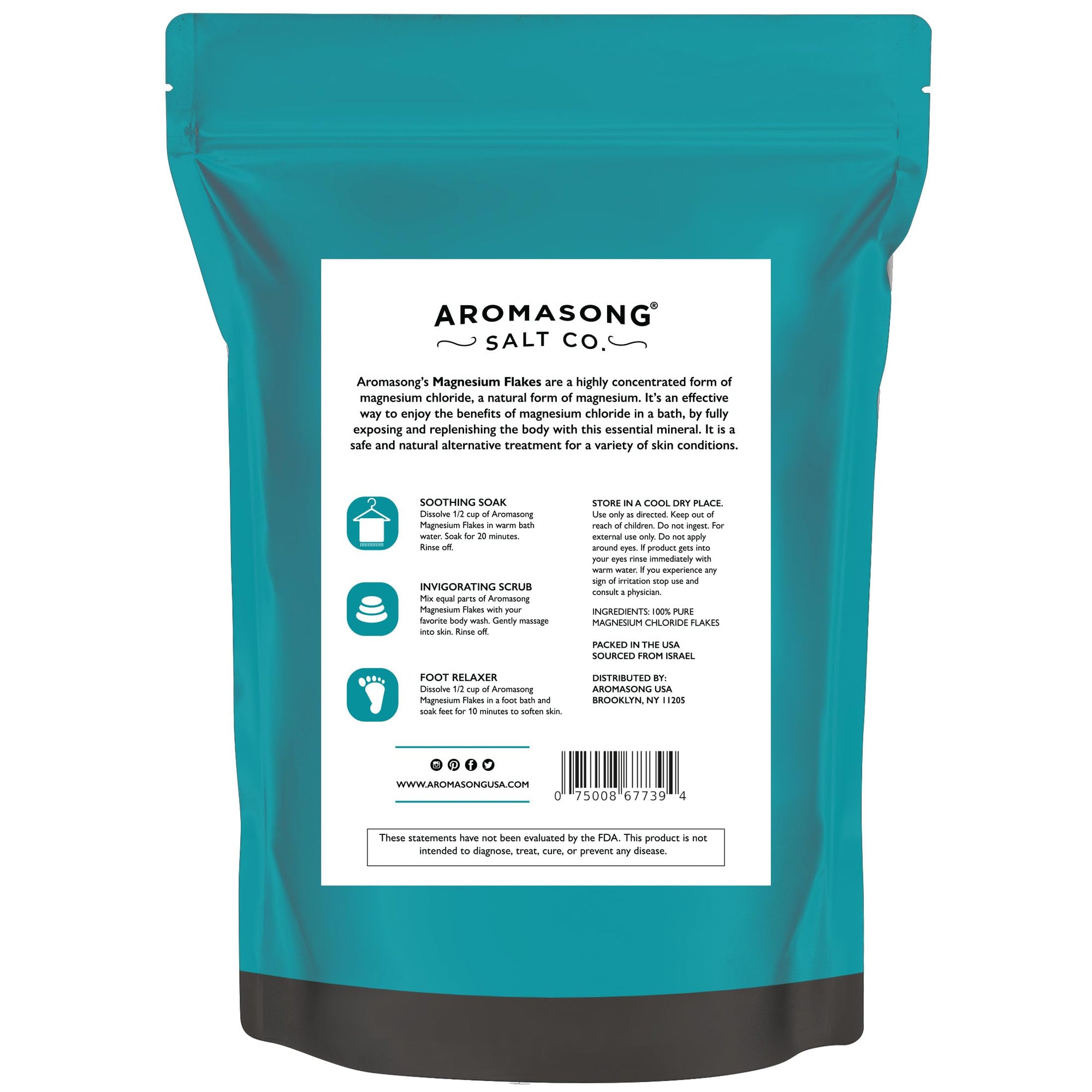 Aromasong Magnesium Flakes for Bath from The Dead Sea- 4 LB