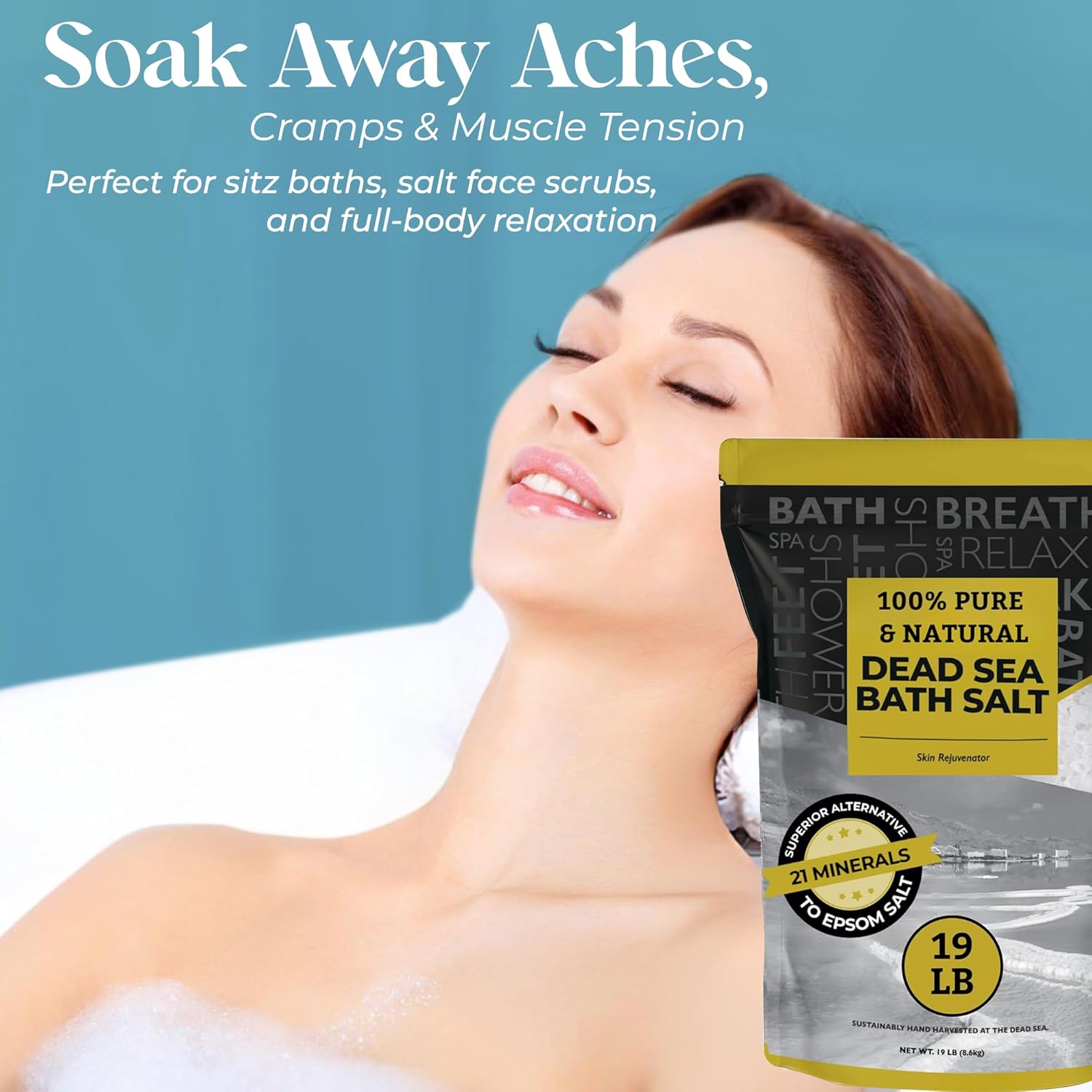 Aromasong Dead Sea Bath Salt with Natural Lavender- 5 lbs