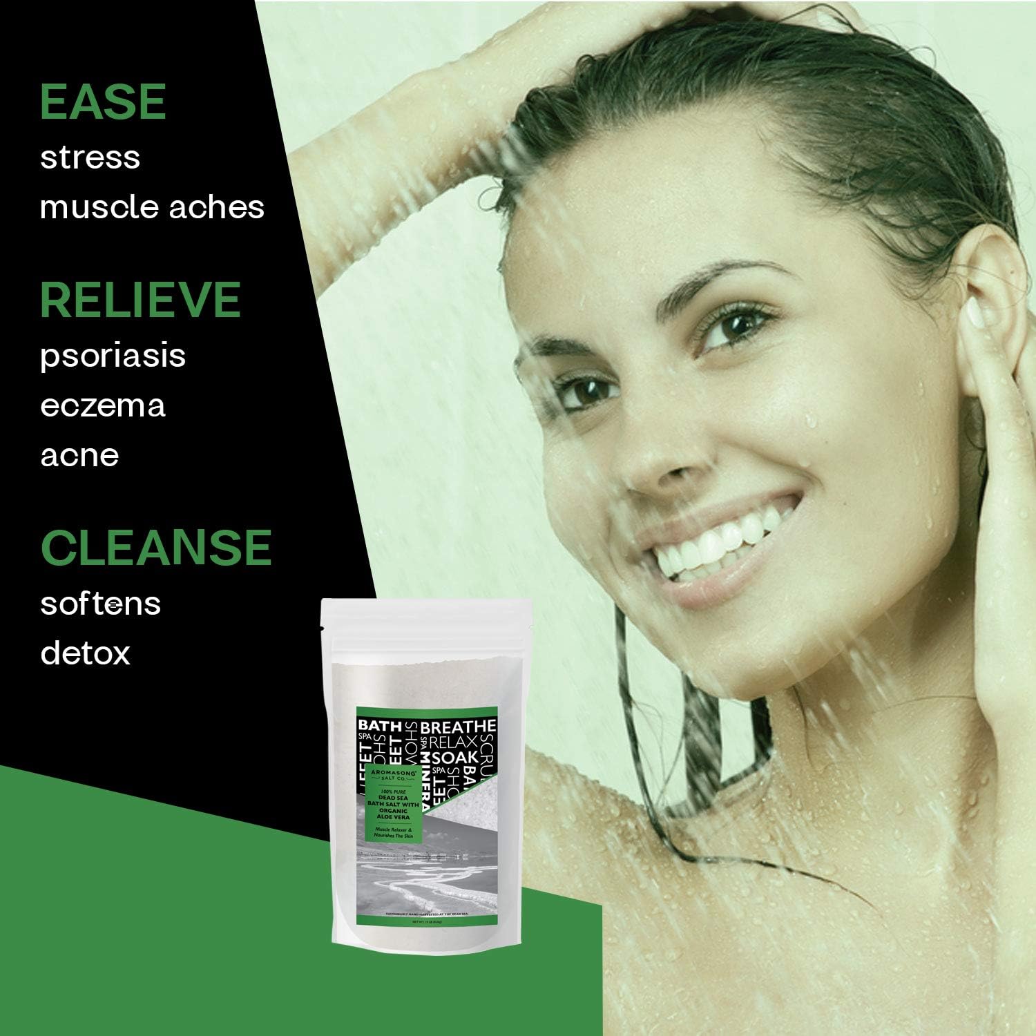 Raw Dead Sea Bath Salt with Organics Aloe Vera - 5 lbs