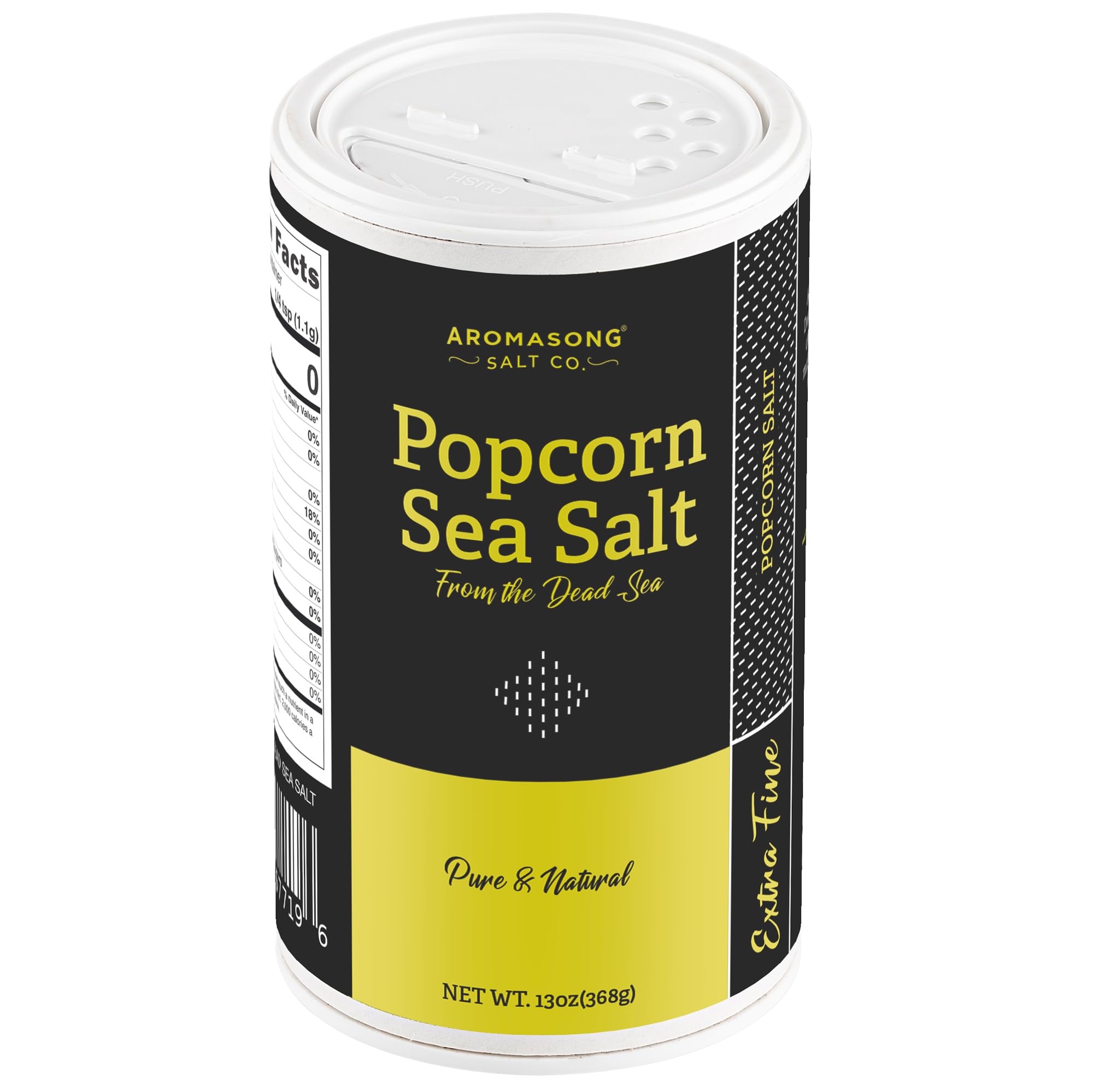 Aromasong Popcorn 13 OZ. Salt Shaker, 100% Natural Extra Fine Sea Salt -