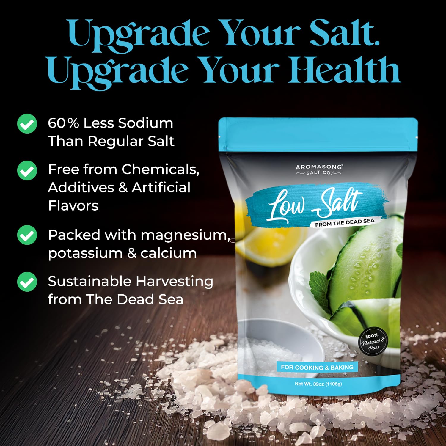 Aromasong Low Sodium Dead Sea Salt – Fine Grain
