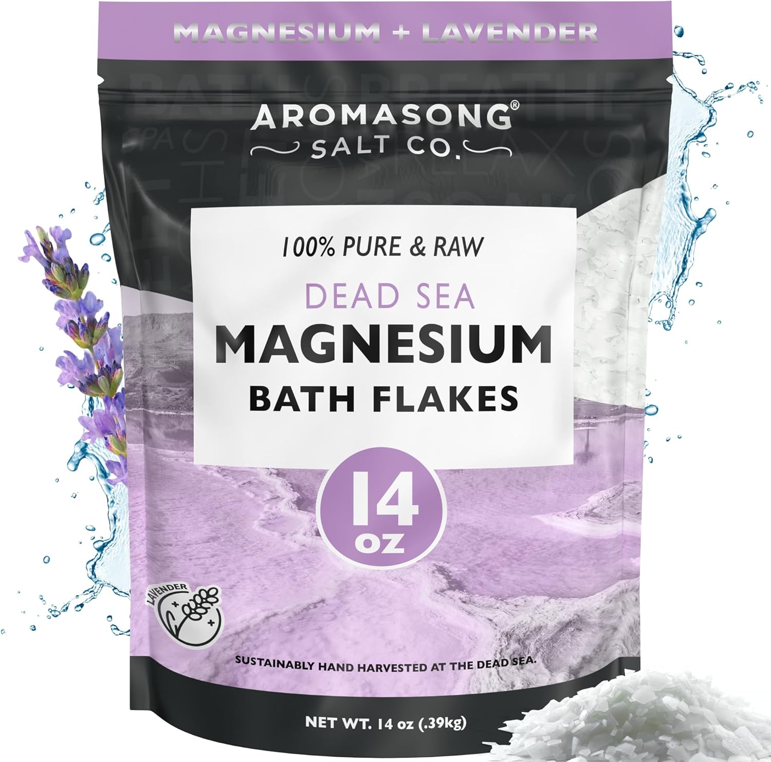 Aromasong Dead Sea Bath Flakes with Natural Lavender