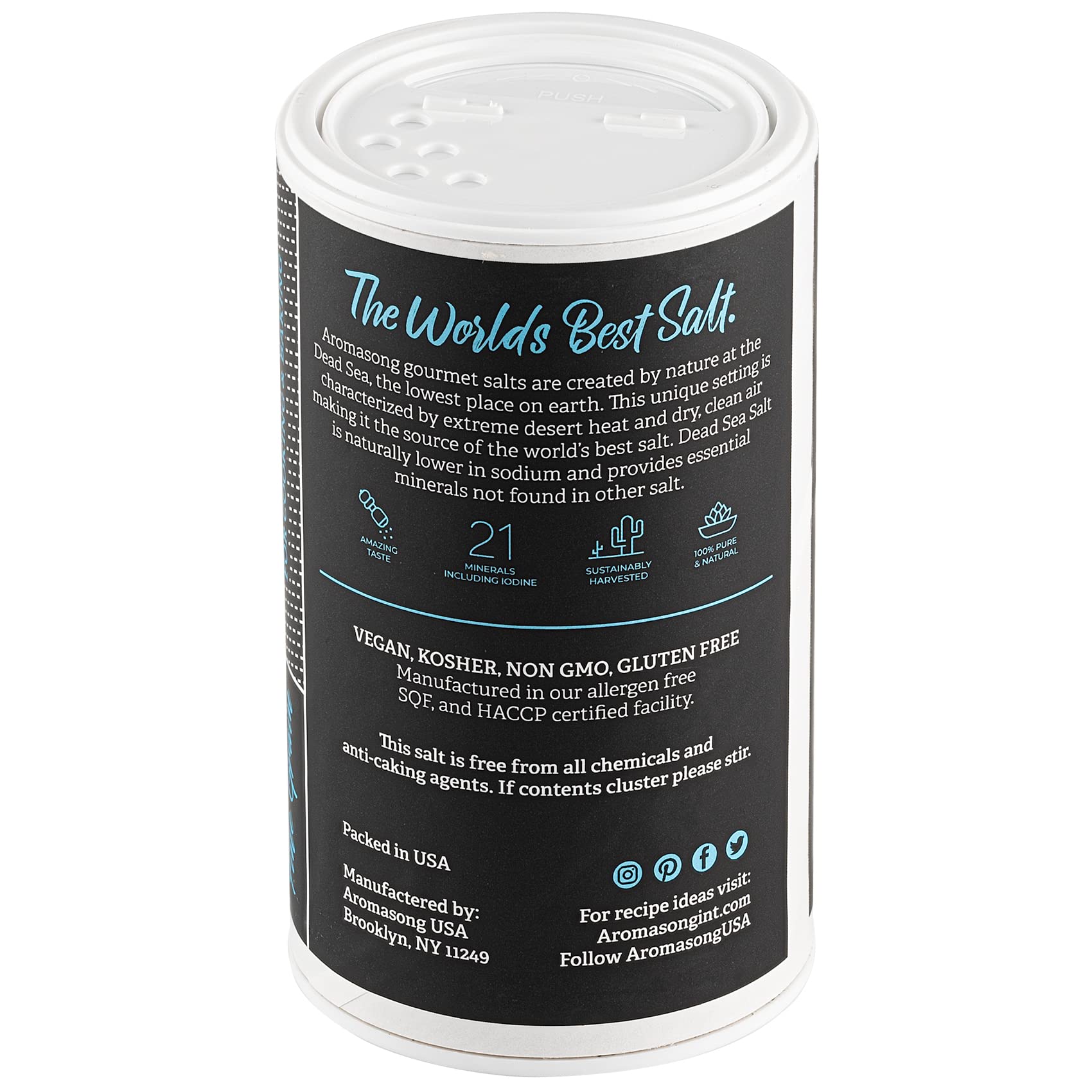Aromasong Low Sodium Sea Salt 13 OZ. 2-PACK