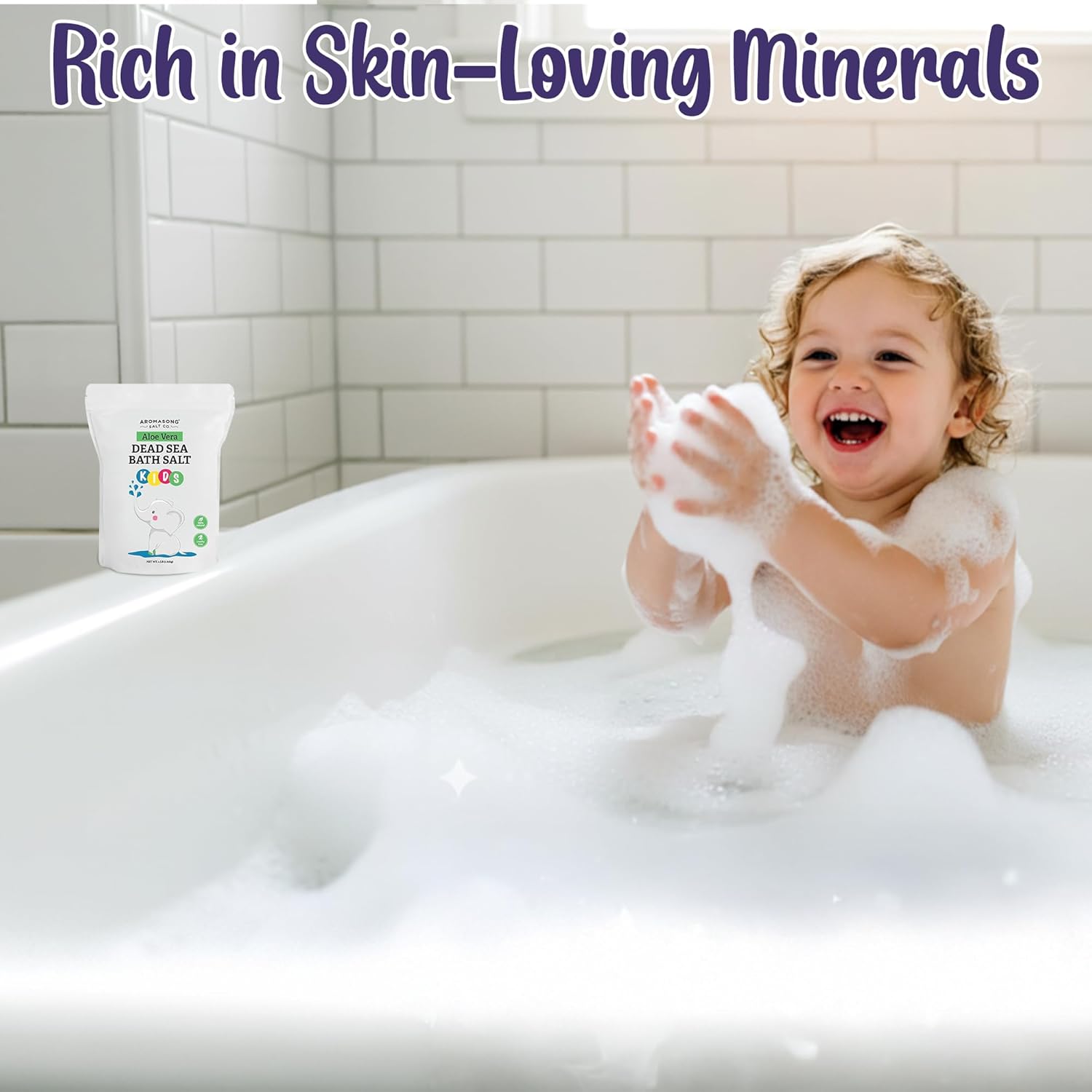 Aromasong Dead Sea Salt Kids Bath Soak with Aloe Vera 4 Lbs