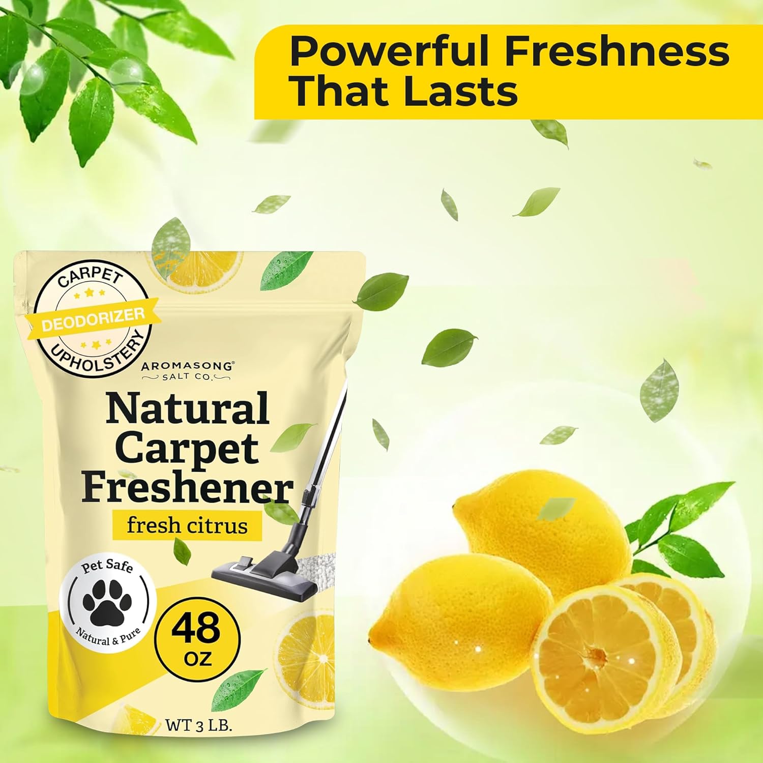 Aromasong Carpet Refresher & Deodorizer Lemon Citrus Scent 3 Lbs