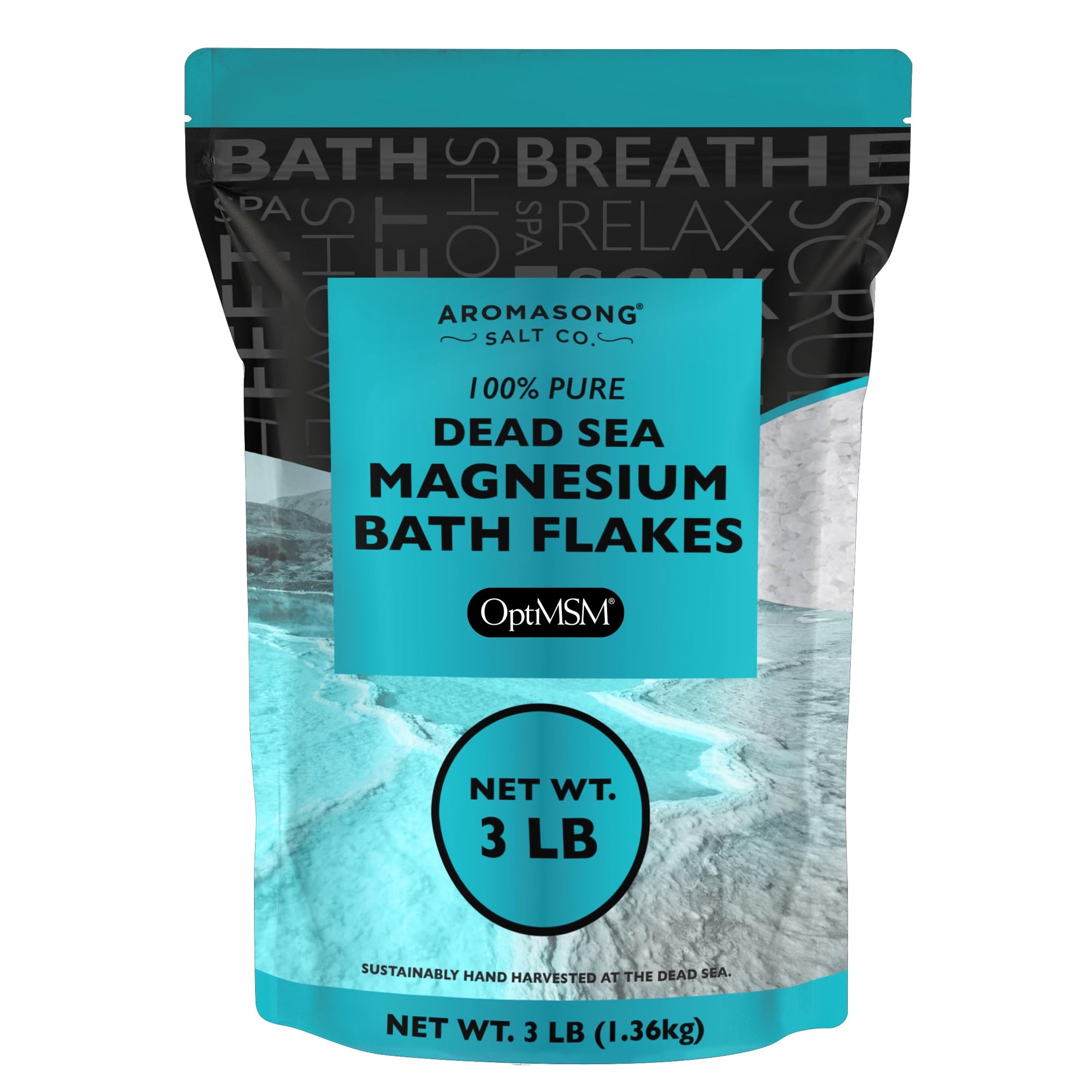 Raw Dead Sea Magnesium Flakes with OptiMSM 3 Lbs.