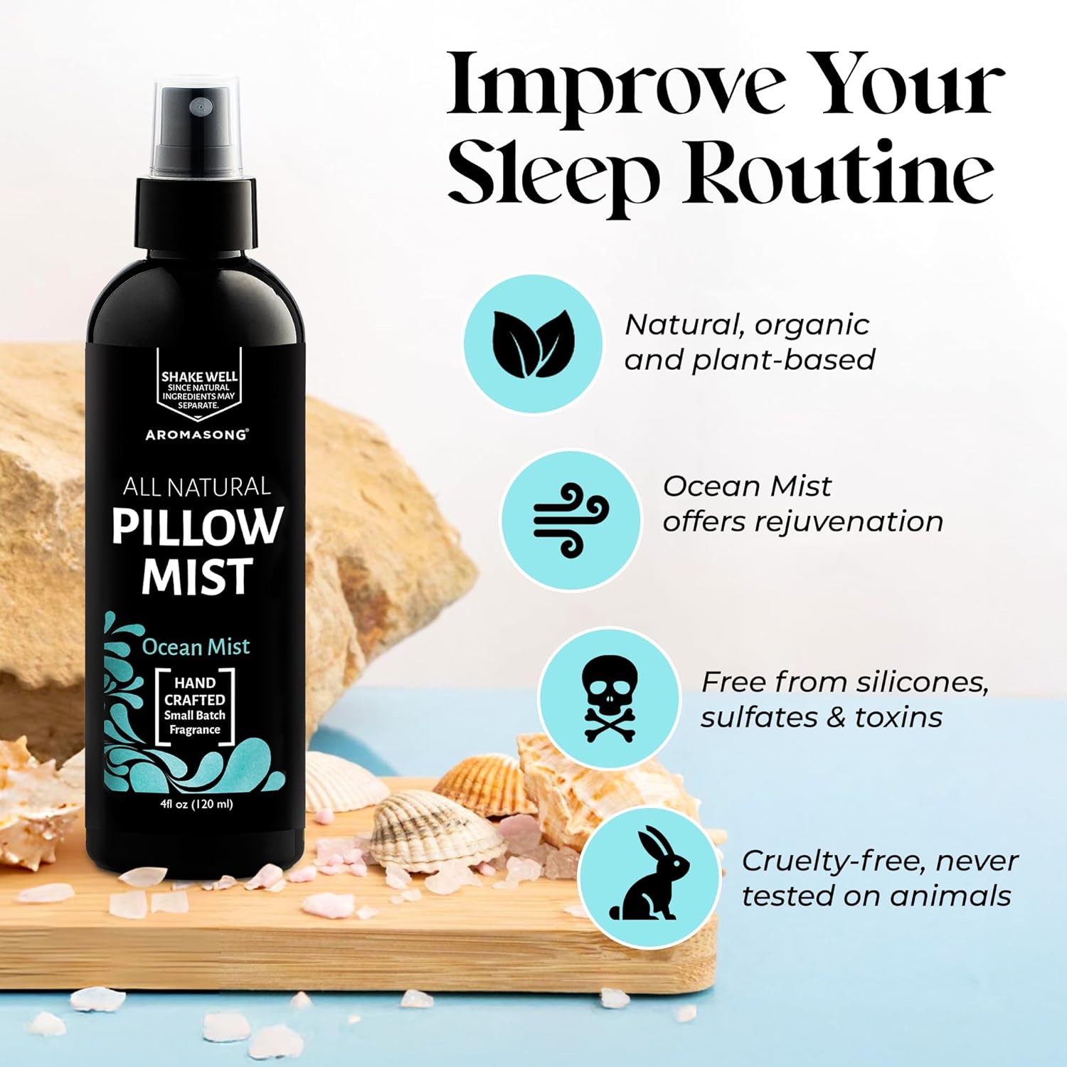 Aromasong Natural Pillow Mist Ocean Mist 4 Oz