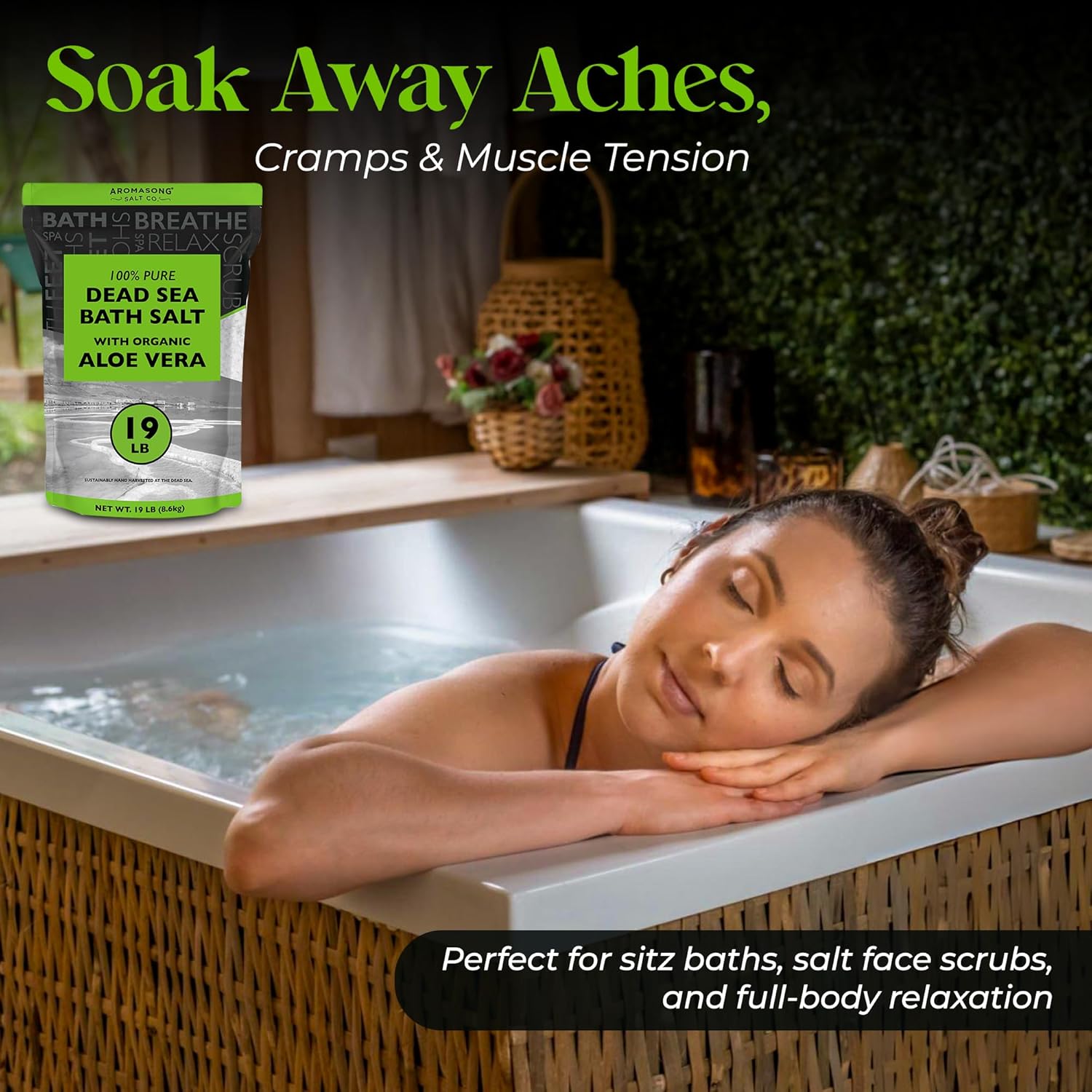 Aromasong Dead Sea Bath Salt with Natural Lavender- 5 lbs