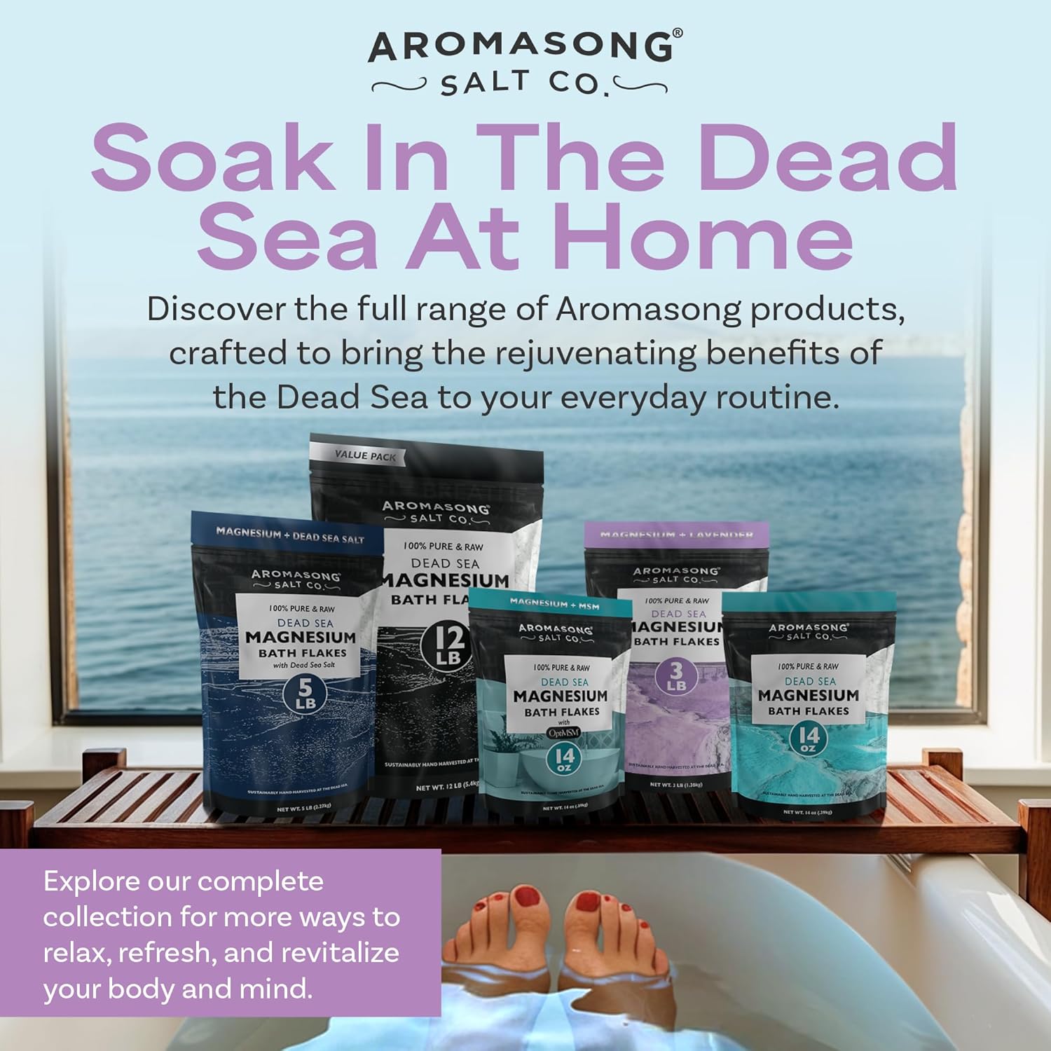 Aromasong Dead Sea Bath Flakes with Natural Lavender
