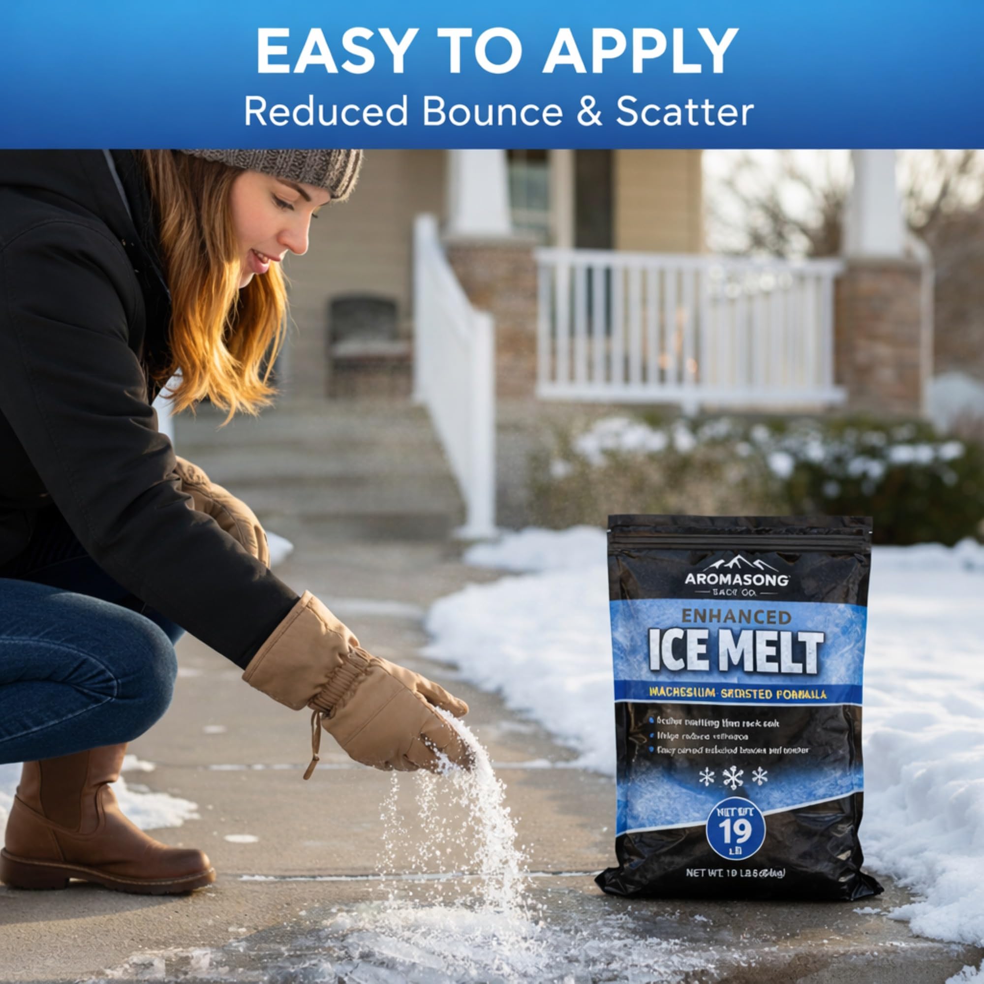 Aromasong Enhanced Magnesium Chloride Ice Melt salt for snow and ice removal